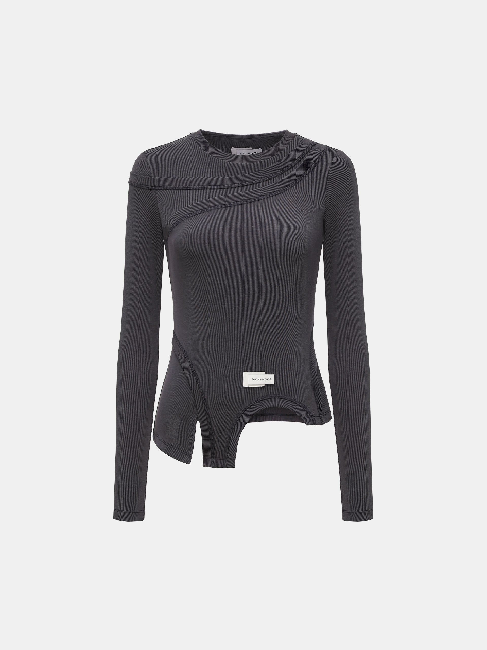 DARK GREY 2-IN-1 DECONSTRUCTED BASE LAYER TOP