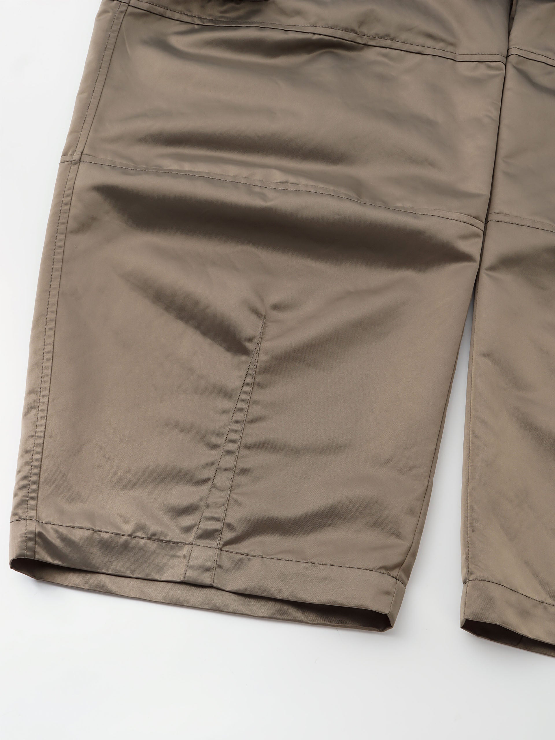 OLIVE GREEN NYLON MULTI-POCKET UTILITY PANTS