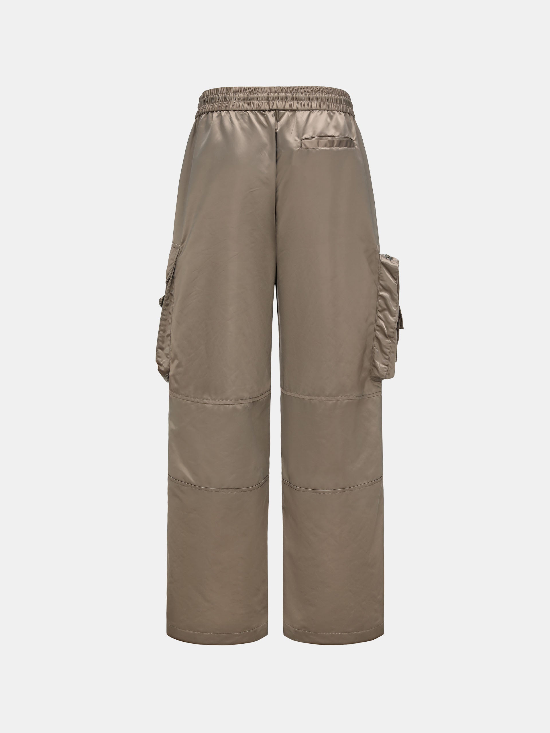 OLIVE GREEN NYLON MULTI-POCKET UTILITY PANTS