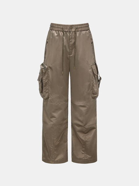 OLIVE GREEN NYLON MULTI-POCKET UTILITY PANTS – Feng Chen Wang