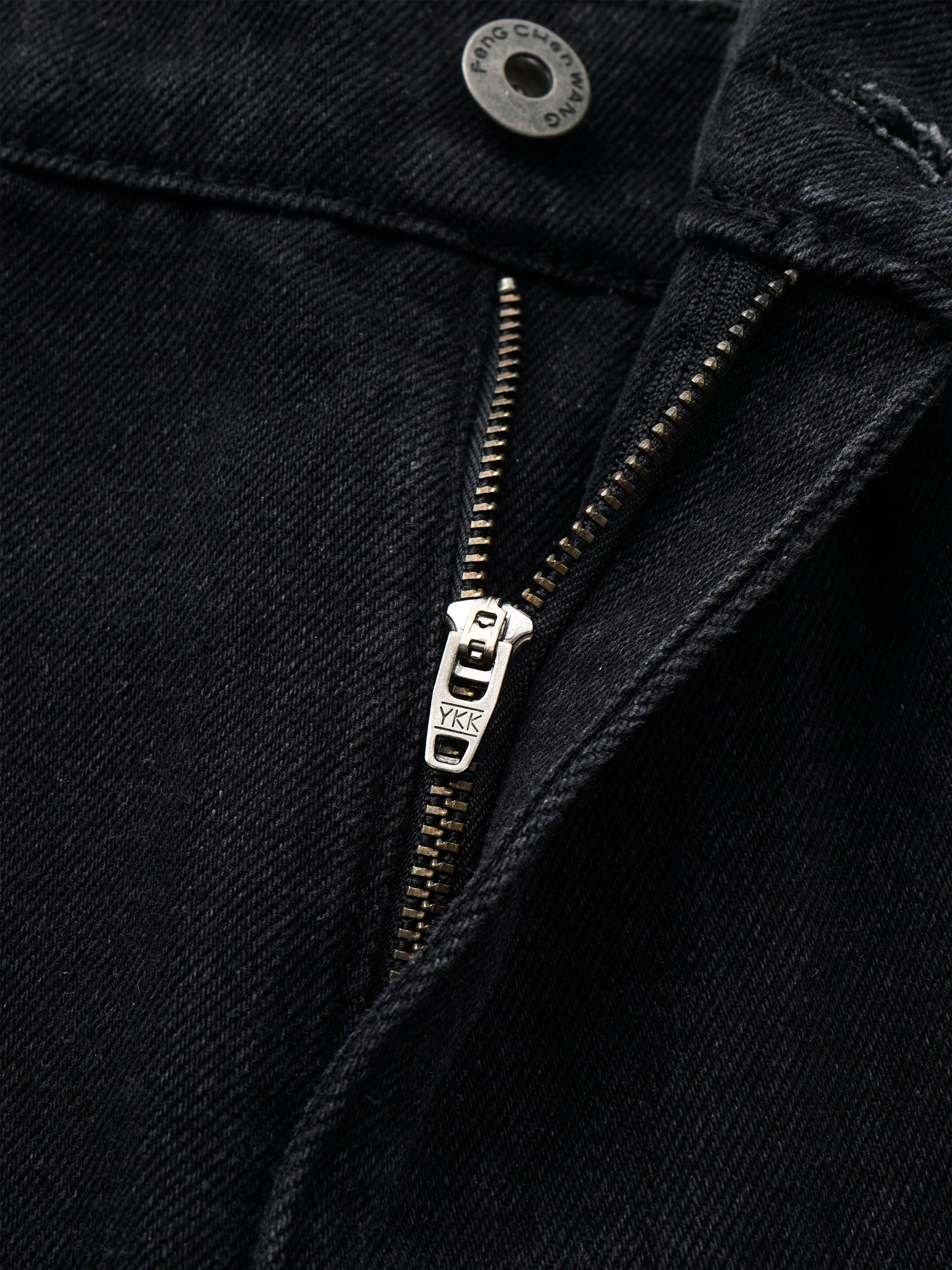 BLACK AND GREY DECONSTRUCTED PATCHWORK DENIM JEANS