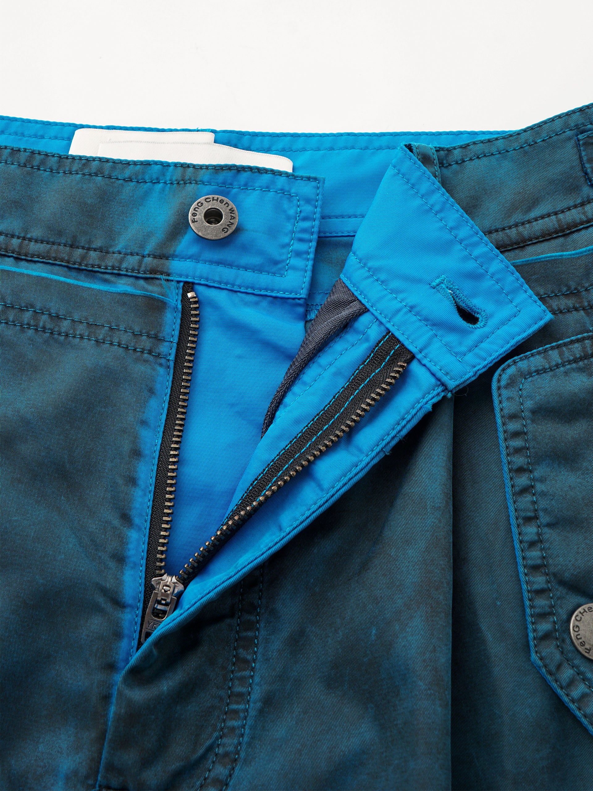 BLUE SANDWASHED UTILITY PANTS
