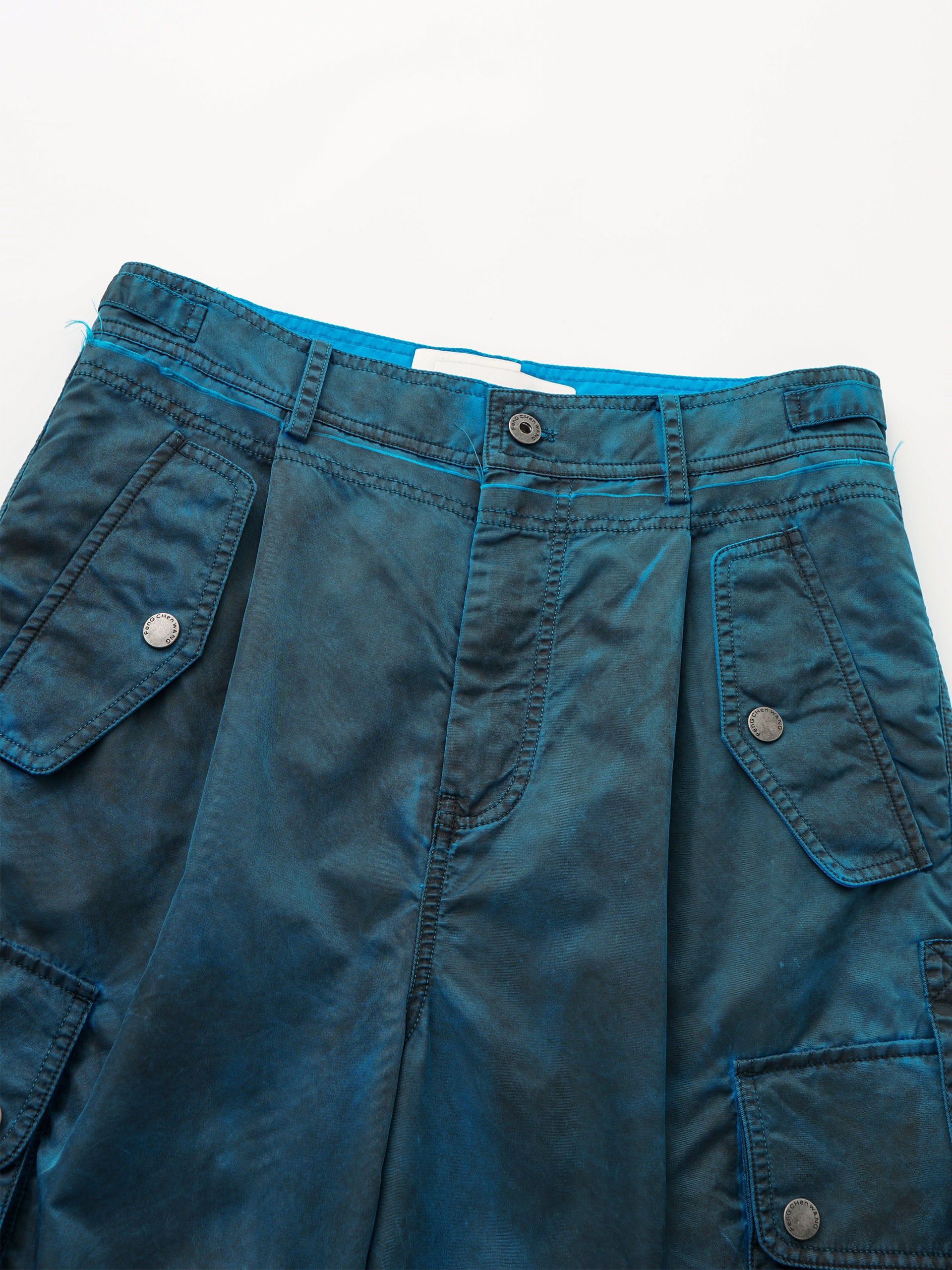 BLUE SANDWASHED UTILITY PANTS