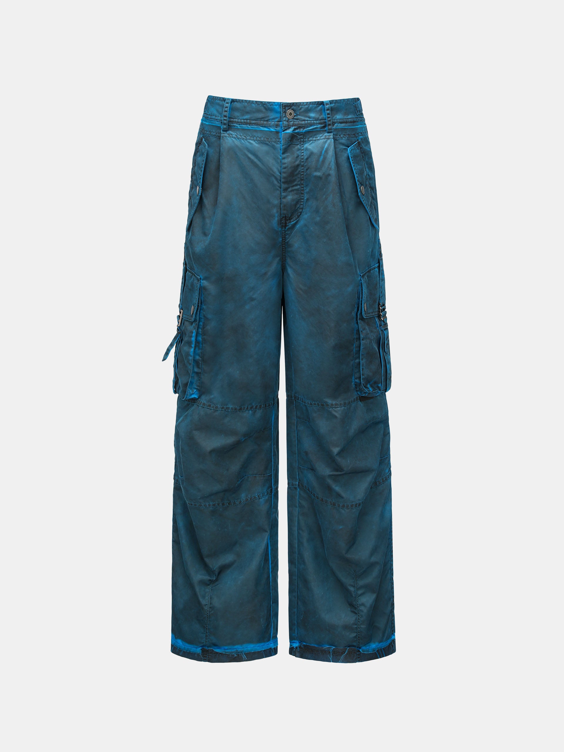 BLUE SANDWASHED UTILITY PANTS