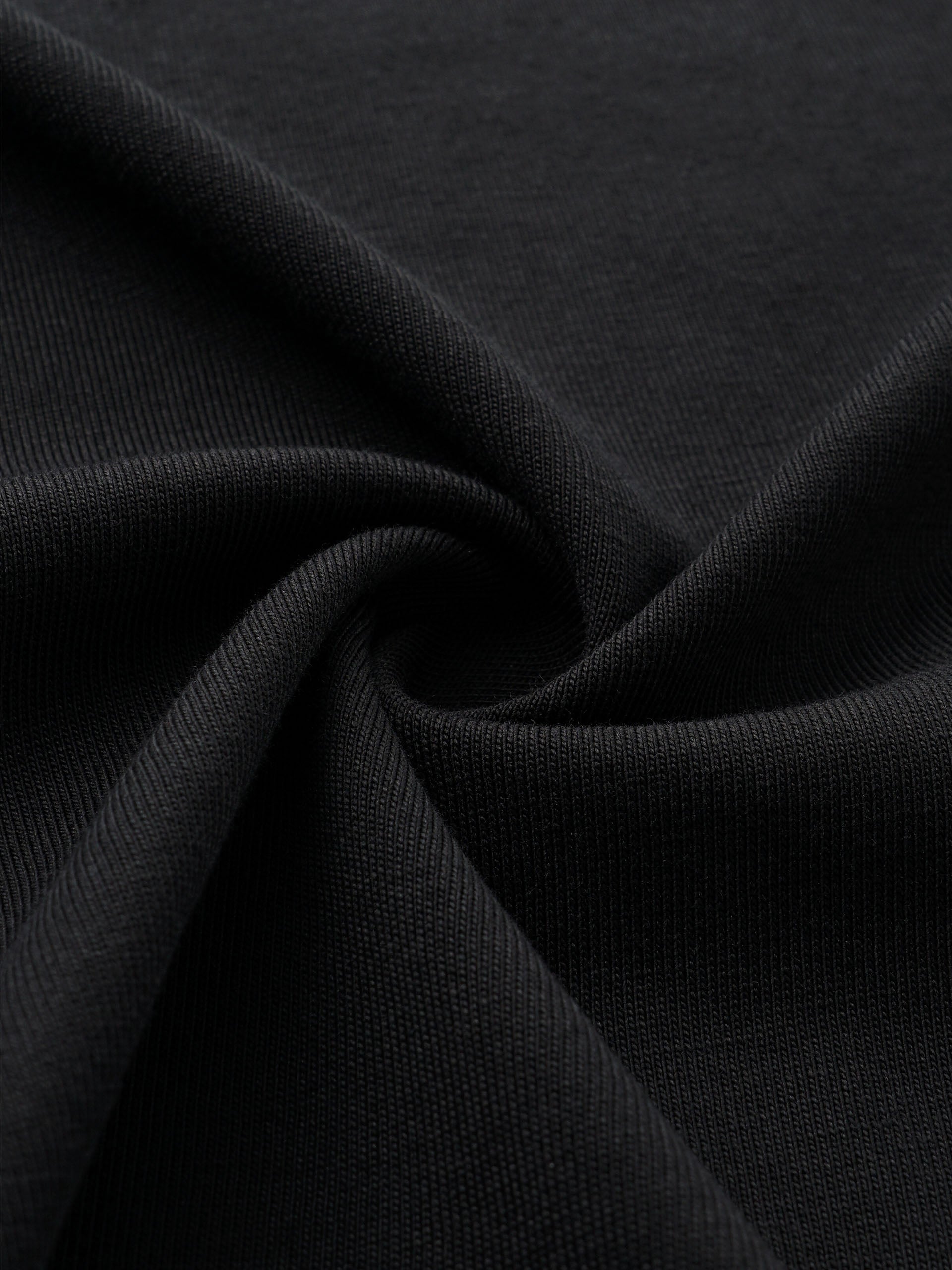 BLACK DECONSTRUCTED DOUBLE-COLLAR LAYERED LONG-SLEEVE TEE