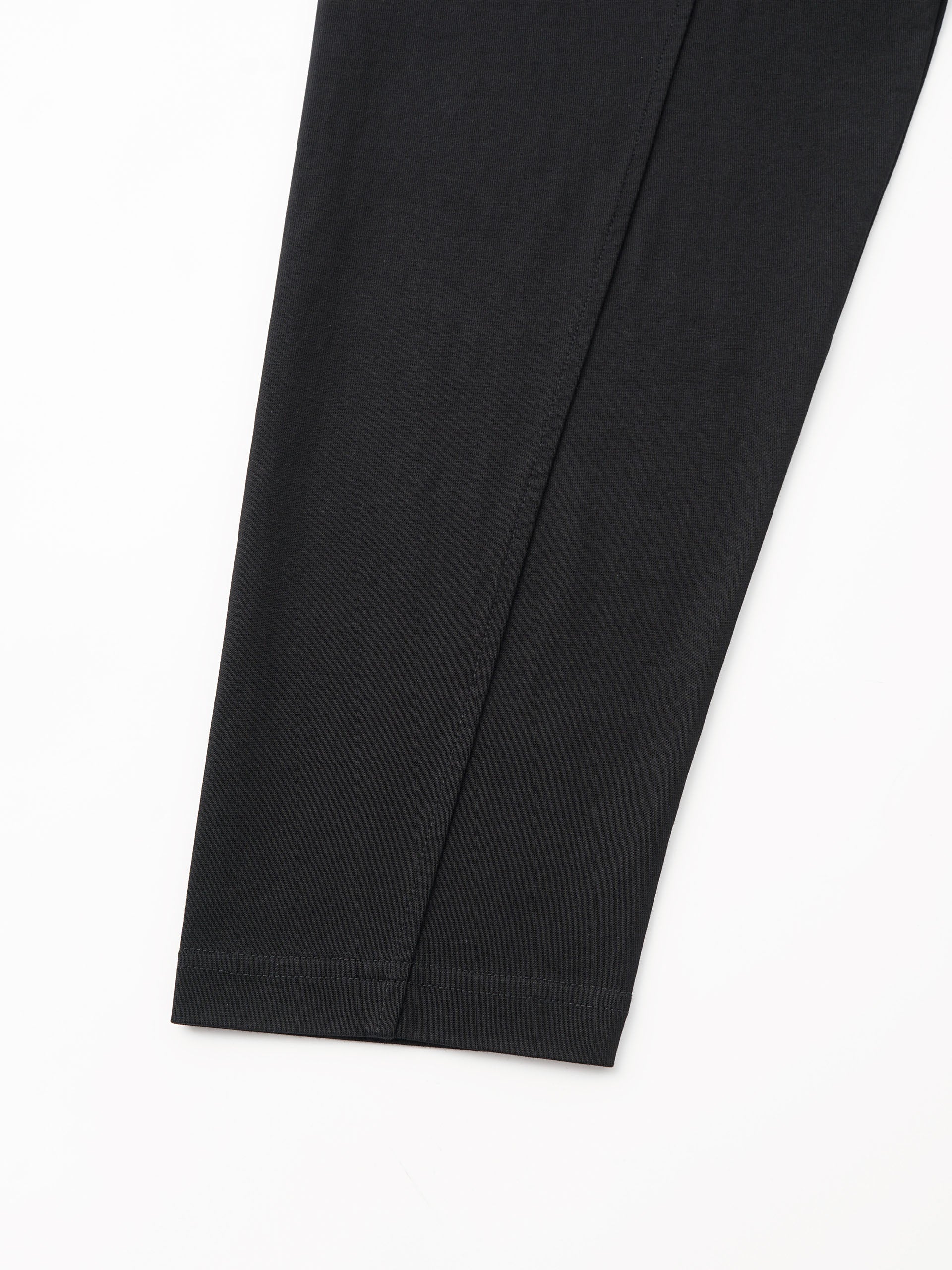 BLACK DECONSTRUCTED DOUBLE-COLLAR LAYERED LONG-SLEEVE TEE