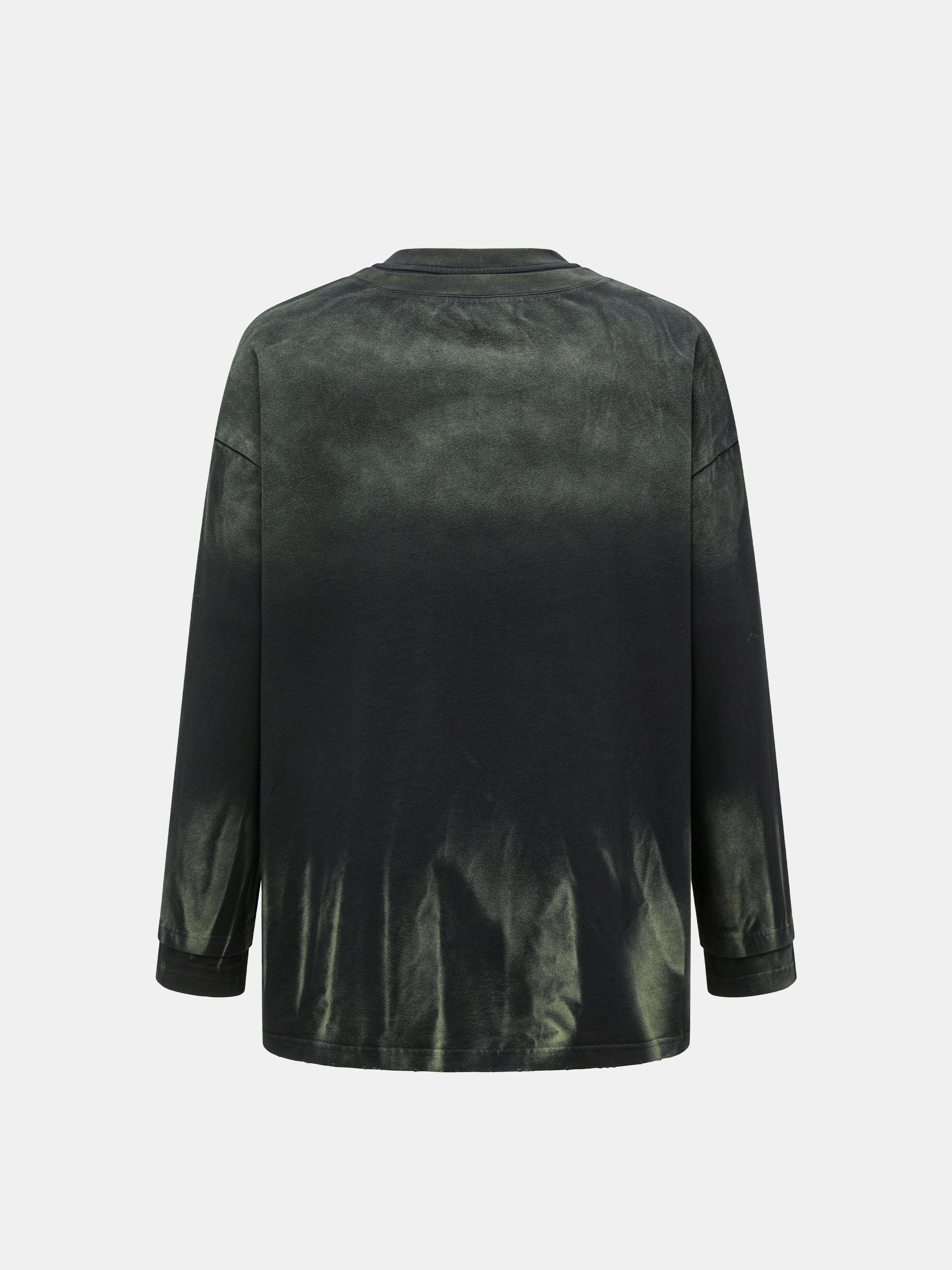 GRADIENT TIE-DYE DECONSTRUCTED LONG-SLEEVE T-SHIRT