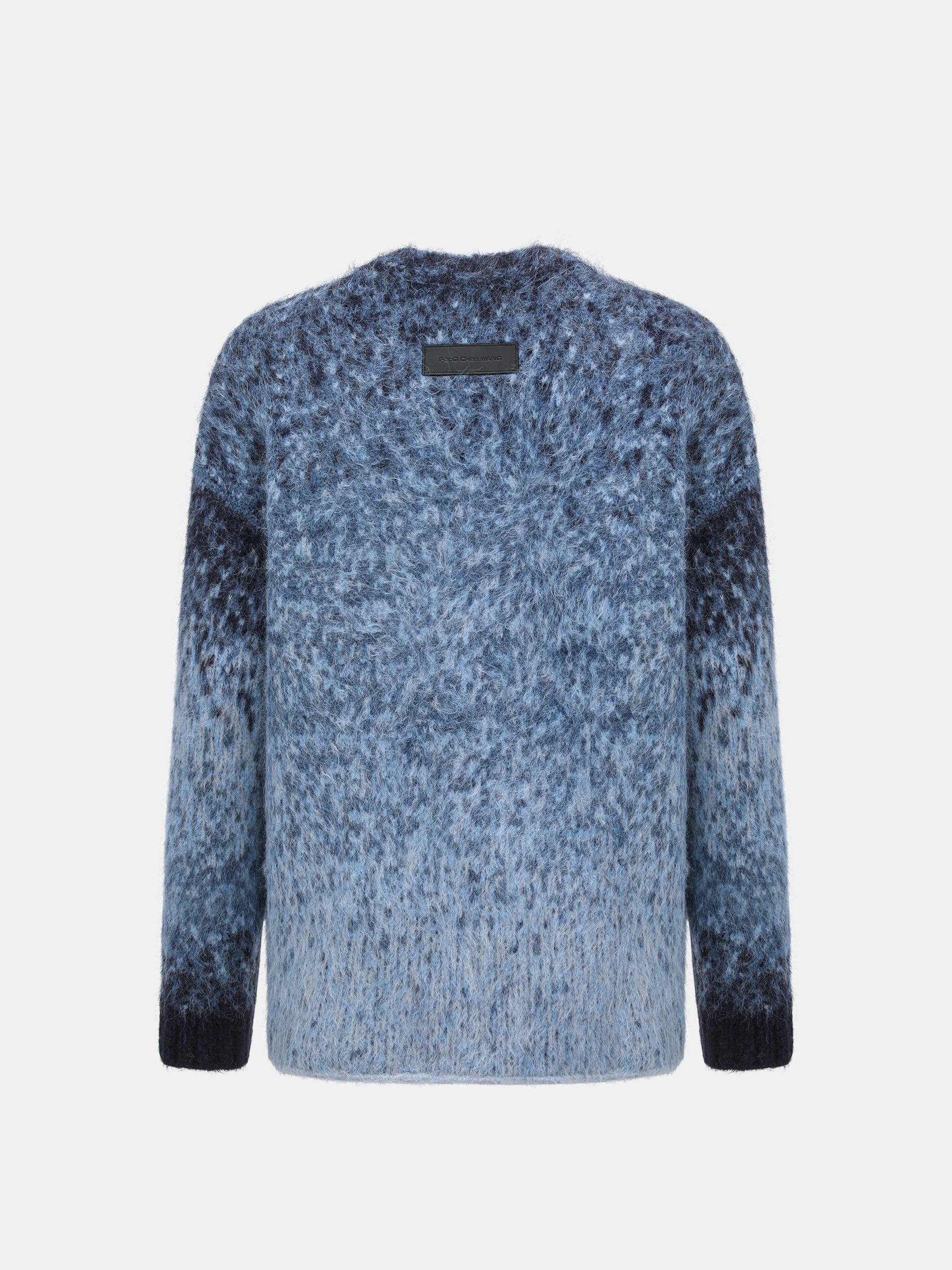 BLUE GRADIENT JACQUARD KNIT CARDIGAN