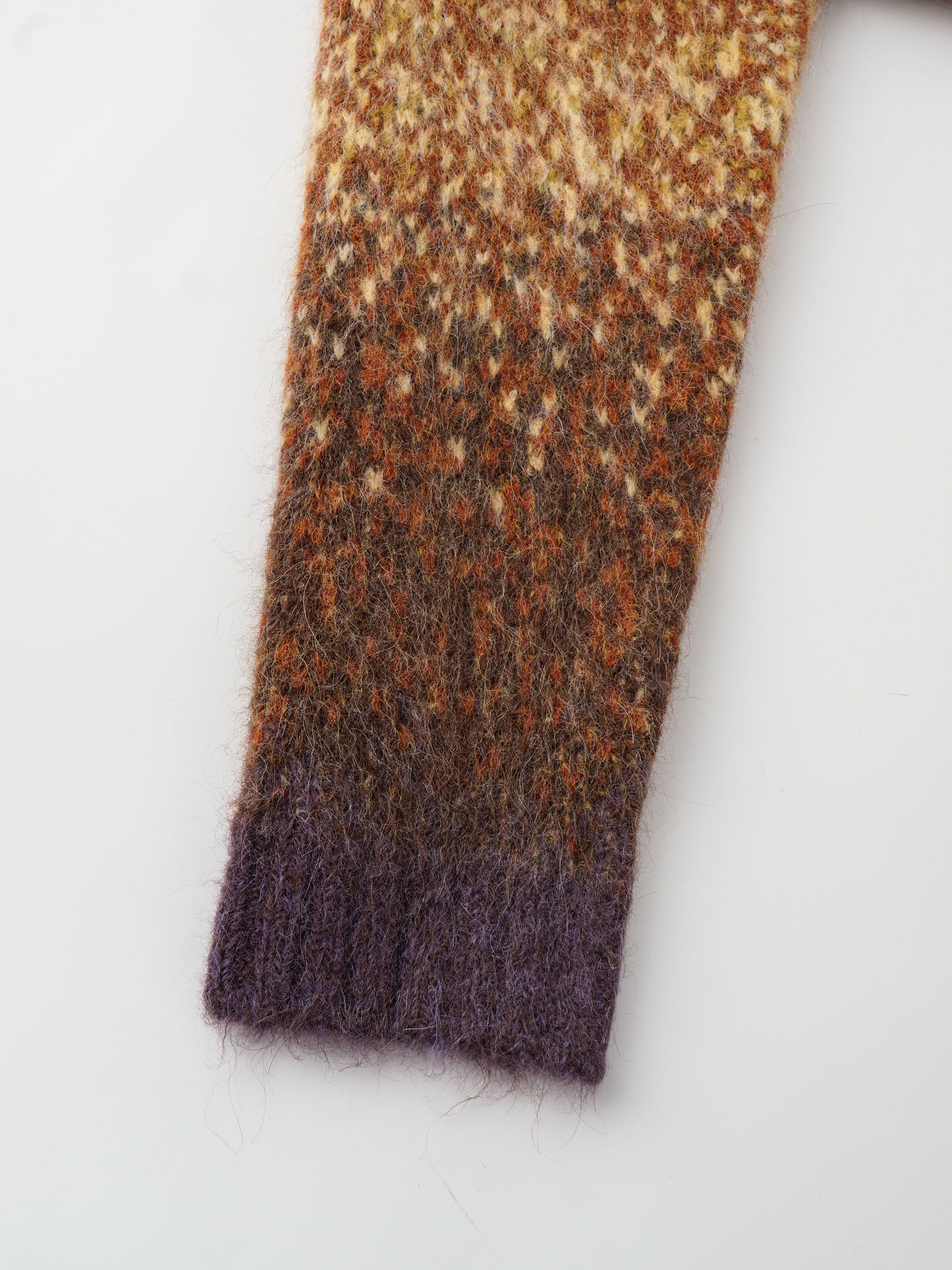 YELLOW GRADIENT JACQUARD KNIT CARDIGAN