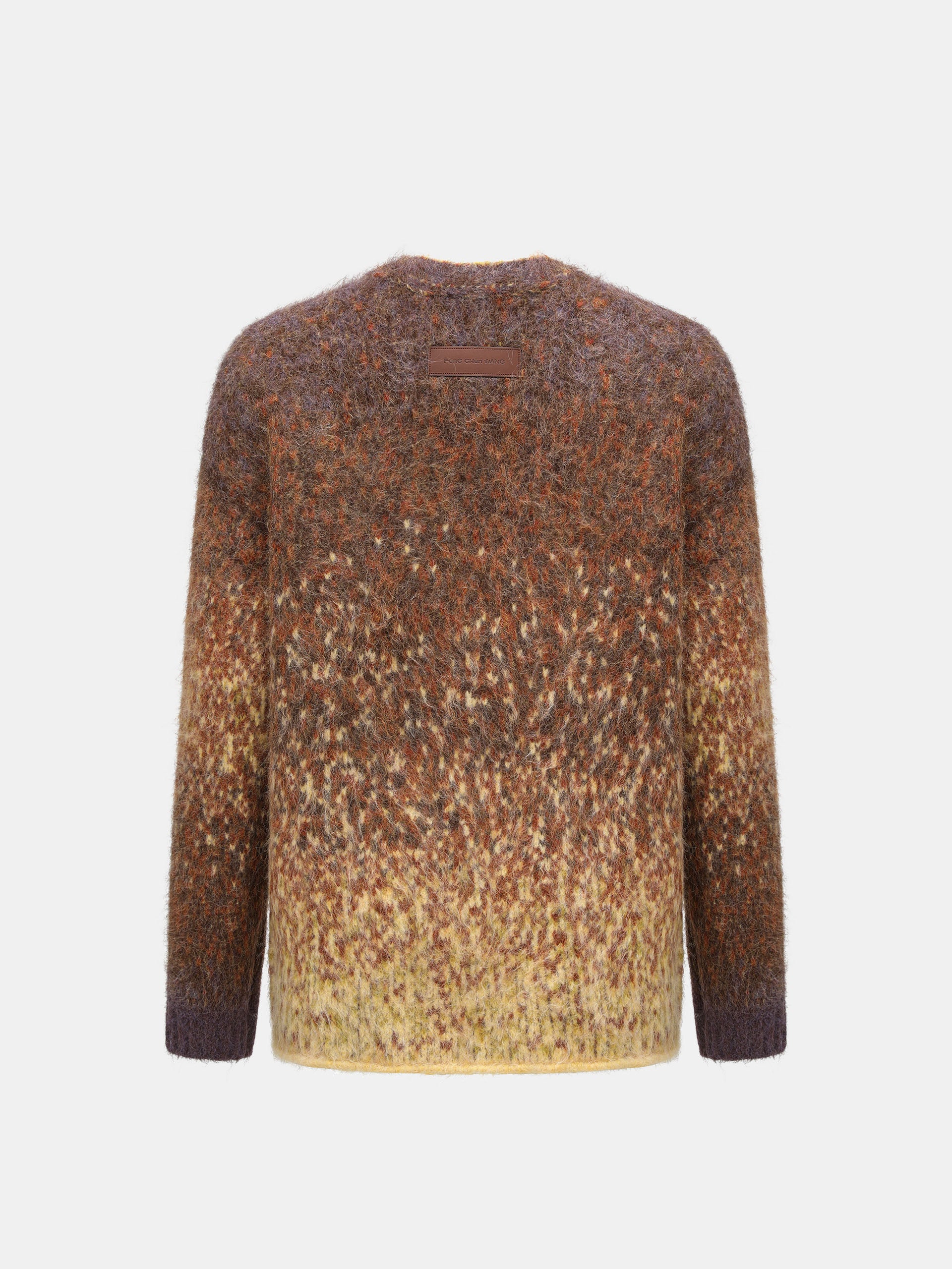 YELLOW GRADIENT JACQUARD KNIT CARDIGAN