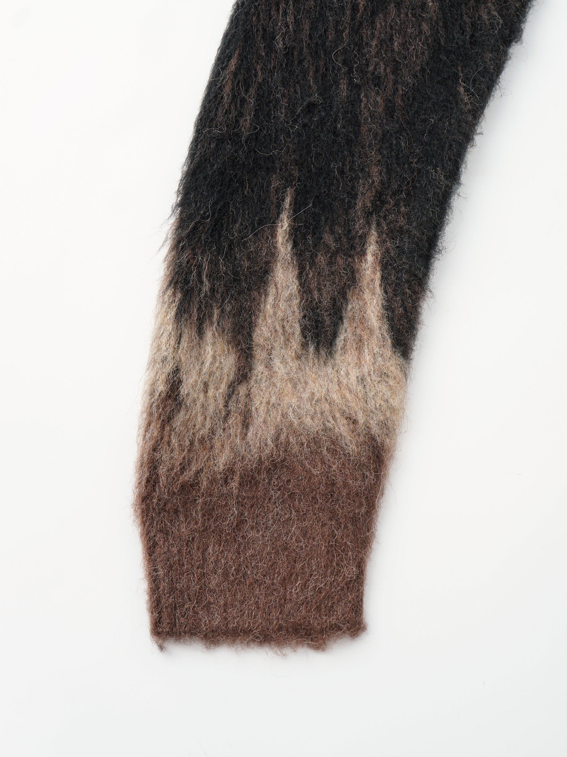 BLACK AND BROWN JACQUARD KNIT PULLOVER