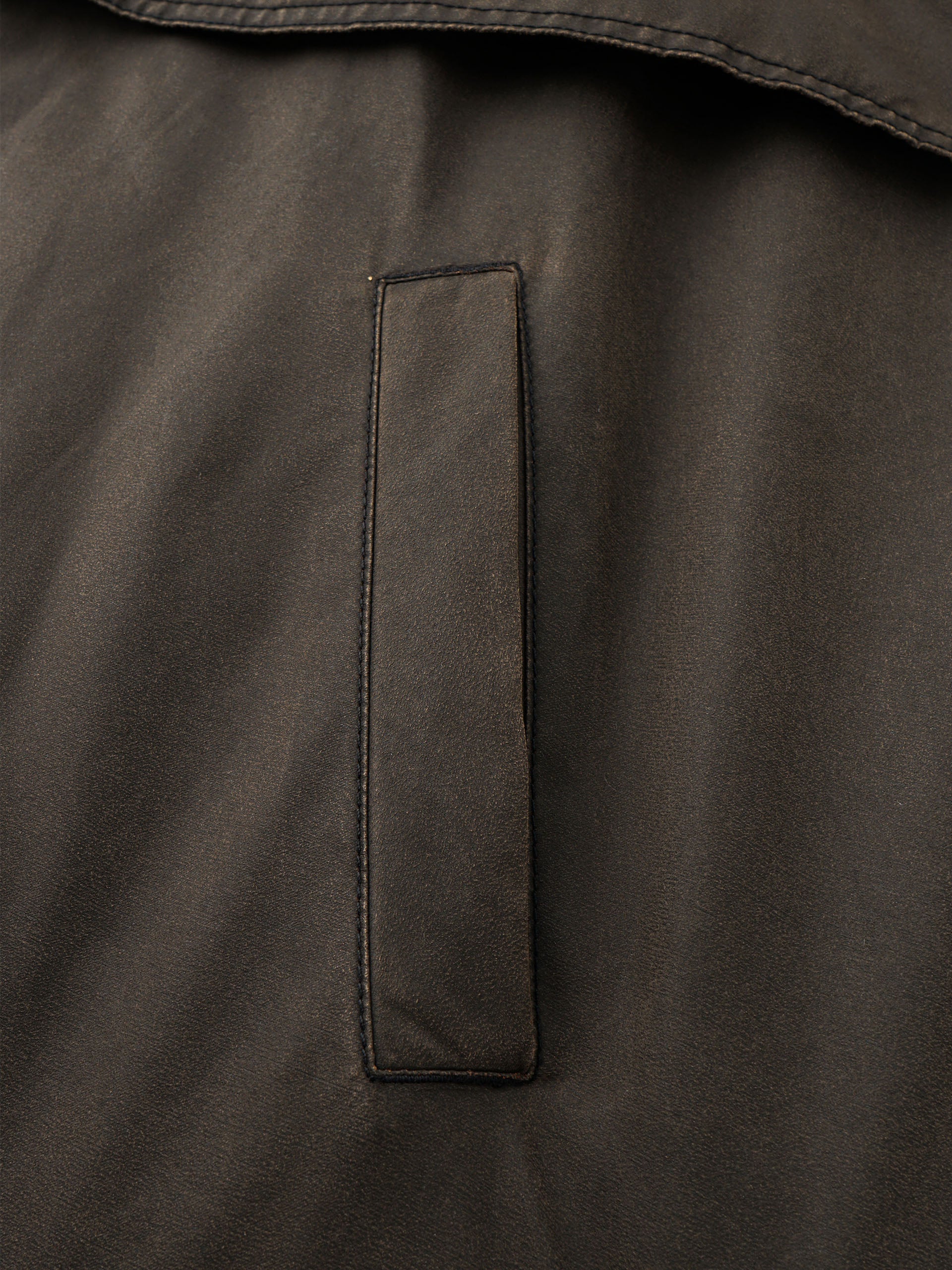 BROWN WASHED NYLON PUFFER JACKET