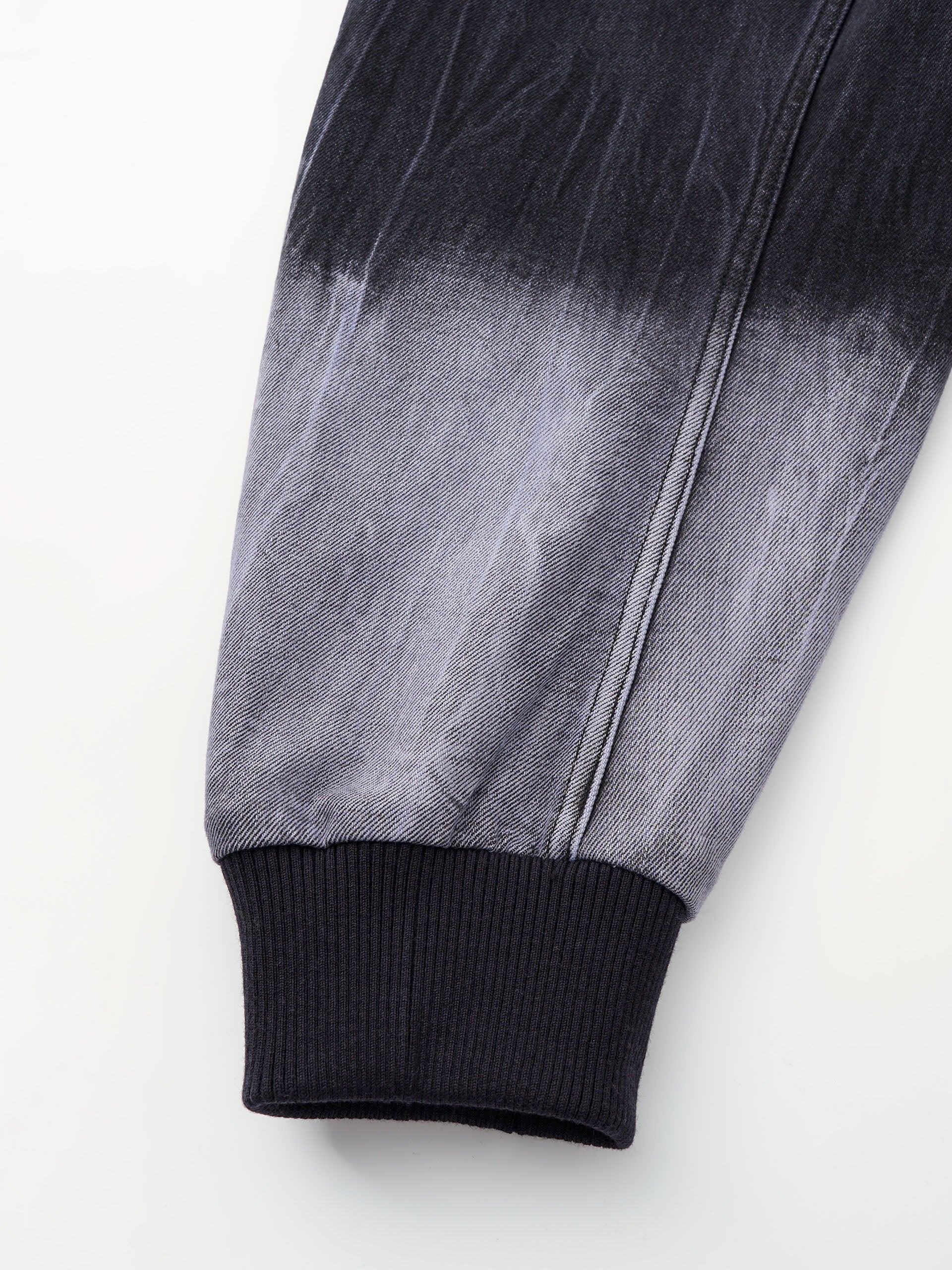 BLACK/PURPLE GRADIENT DENIM ZIP-UP JACKET