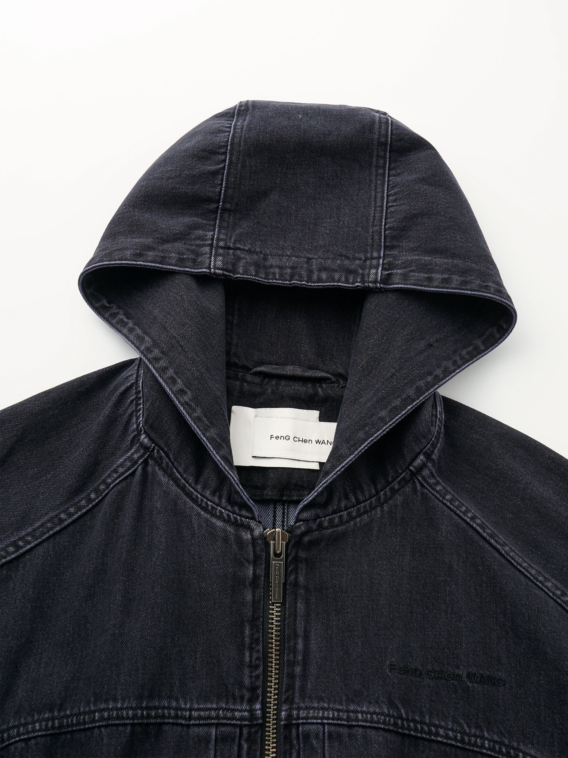BLACK/PURPLE GRADIENT DENIM ZIP-UP JACKET