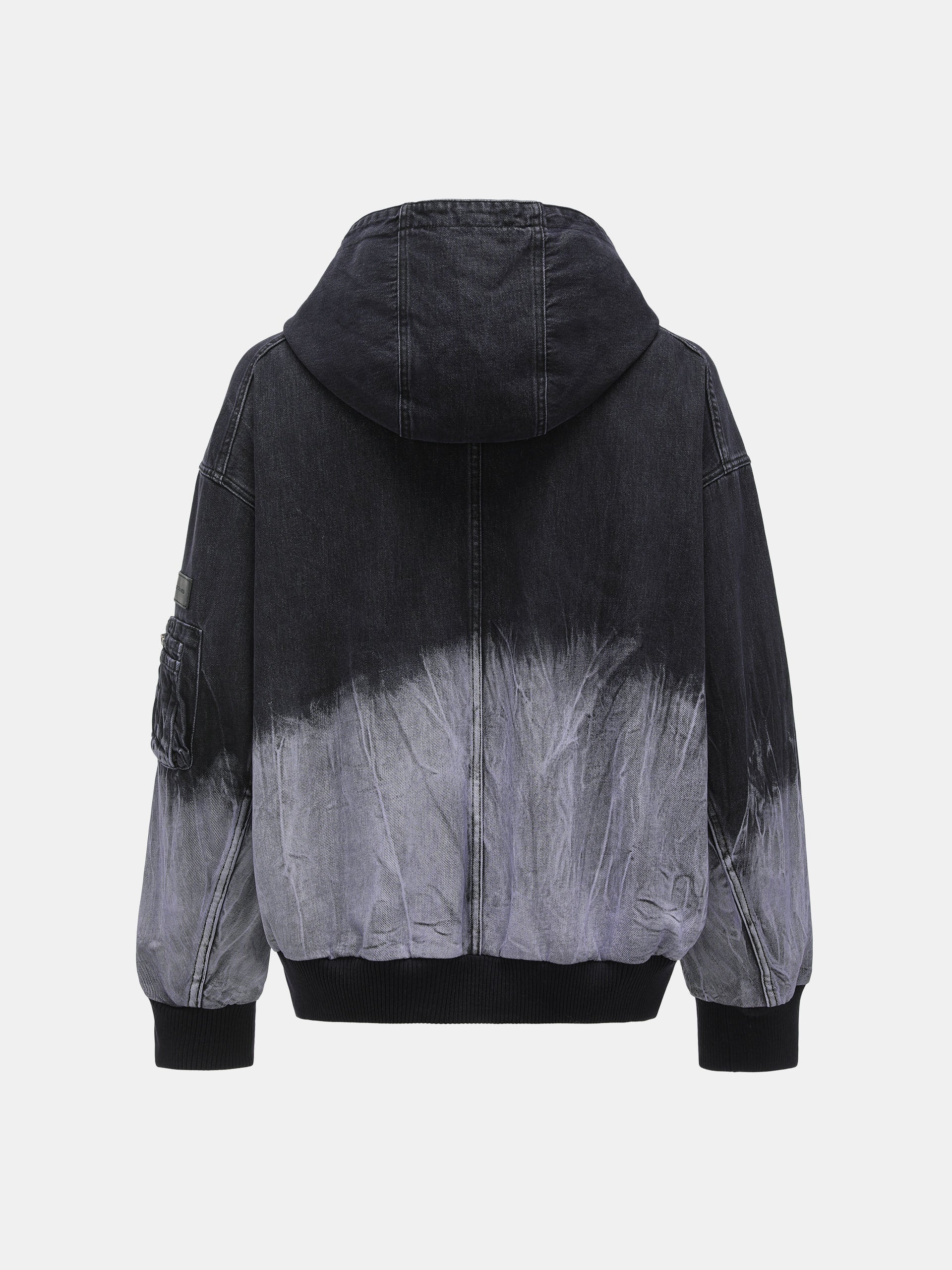 BLACK/PURPLE GRADIENT DENIM ZIP-UP JACKET