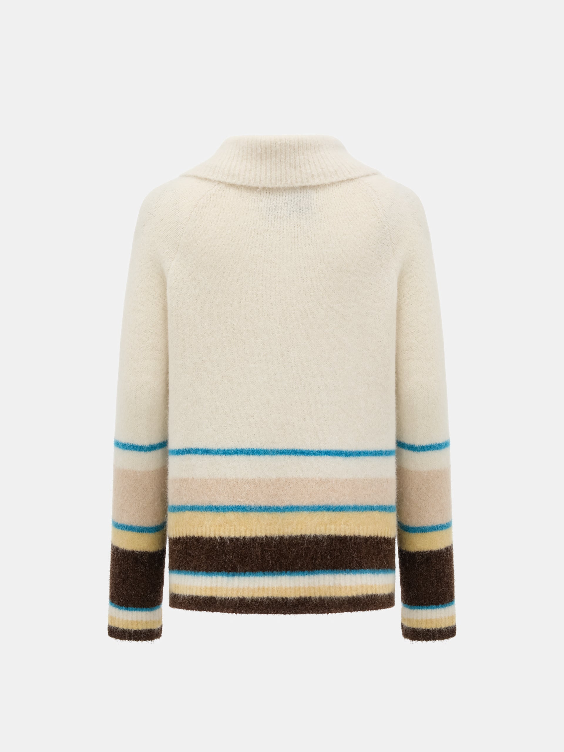 MULTICOLOR STRIPED JACQUARD KNIT CARDIGAN