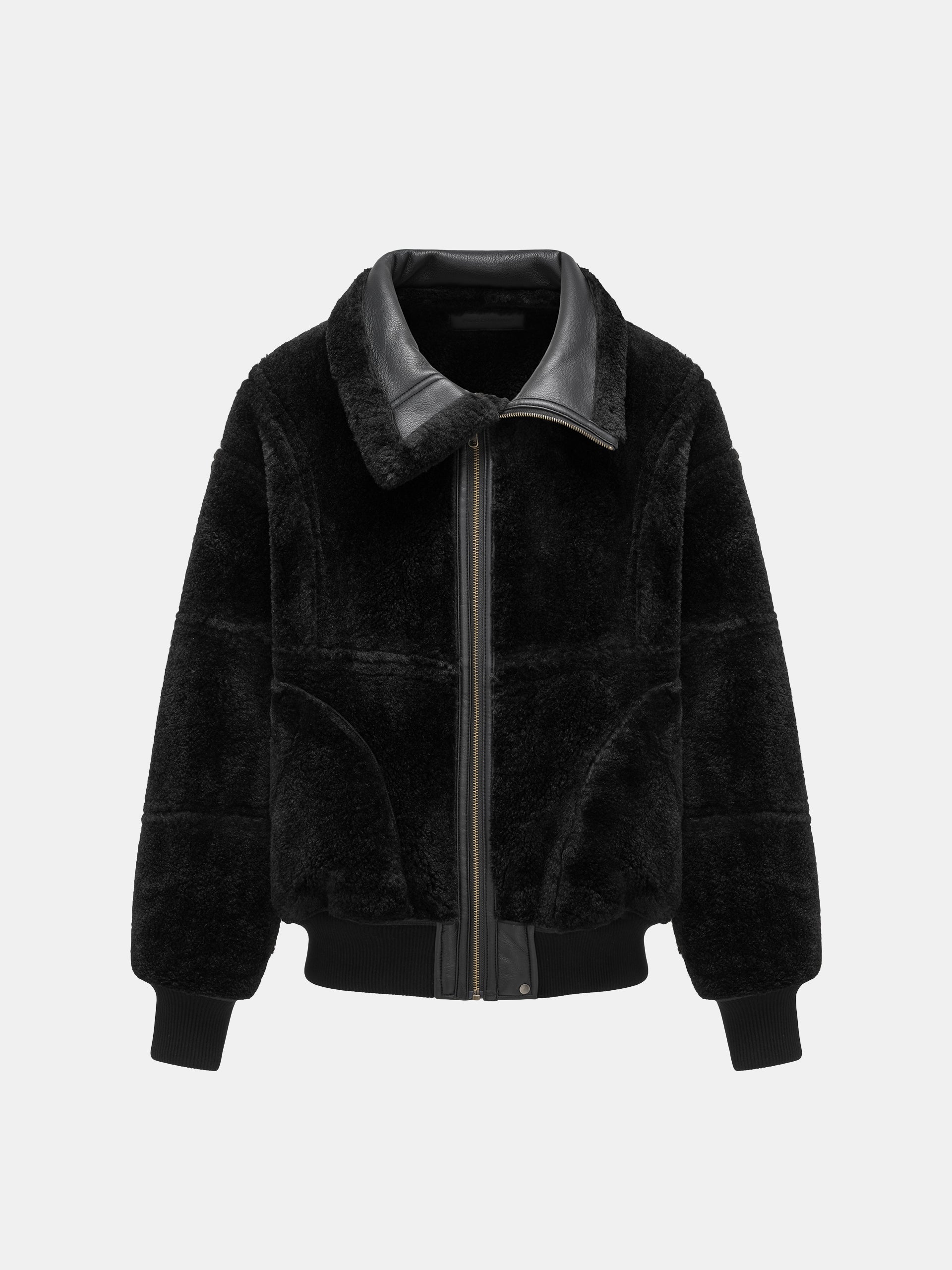 BLACK REVERSIBLE SHEARLING JACKET