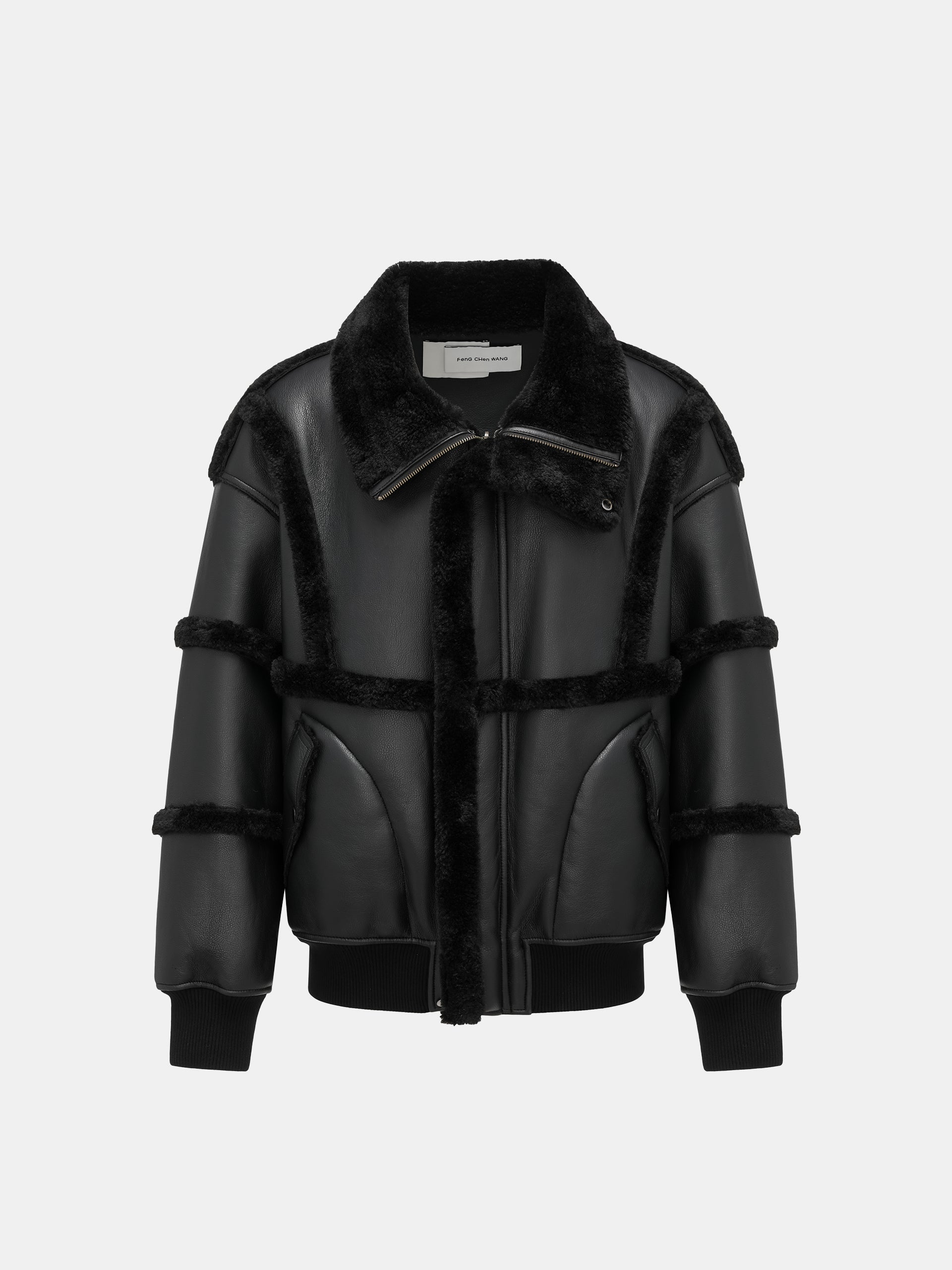 BLACK REVERSIBLE SHEARLING JACKET