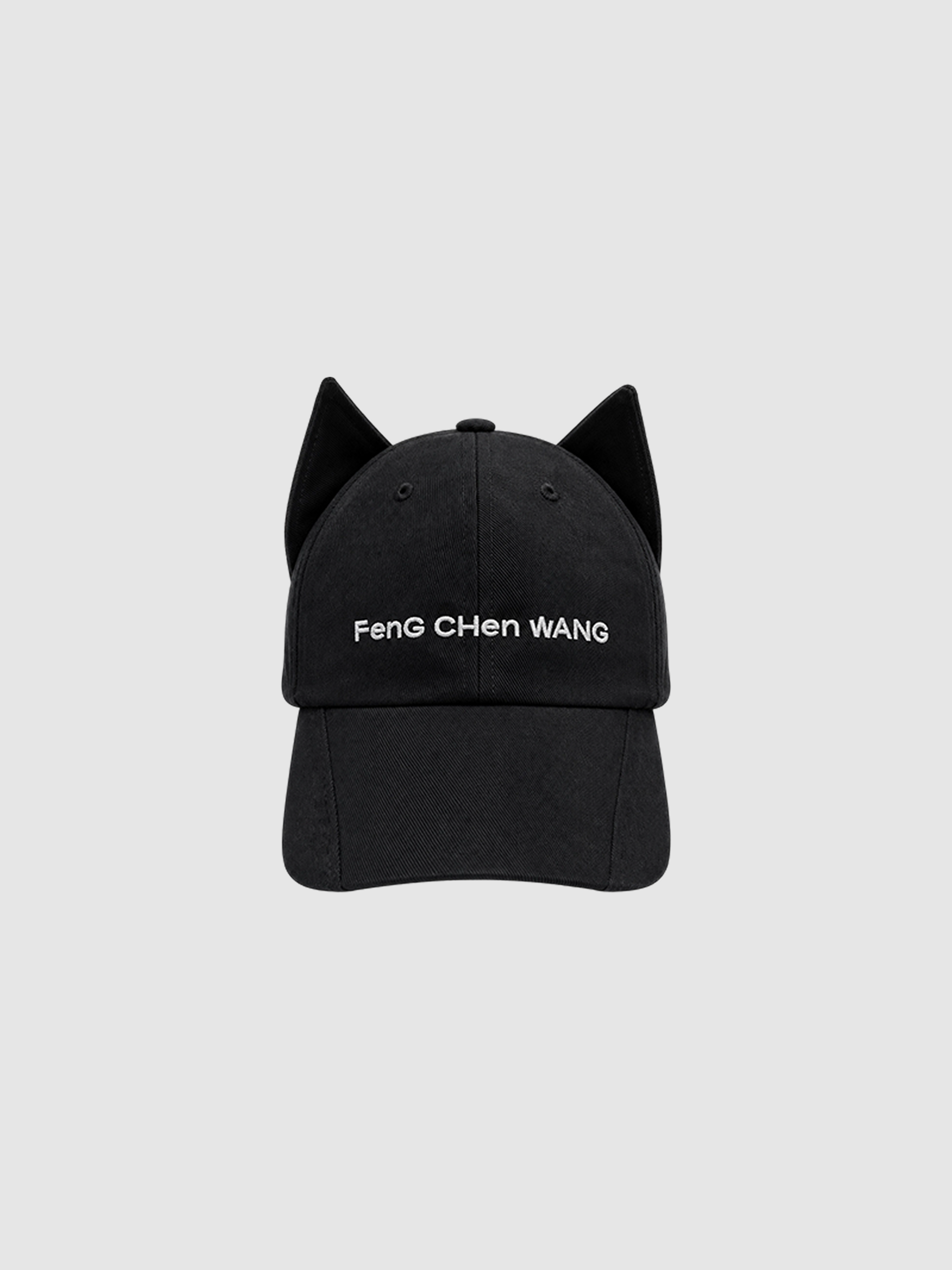 BLACK WASHED-DENIM CAT-EAR CAP