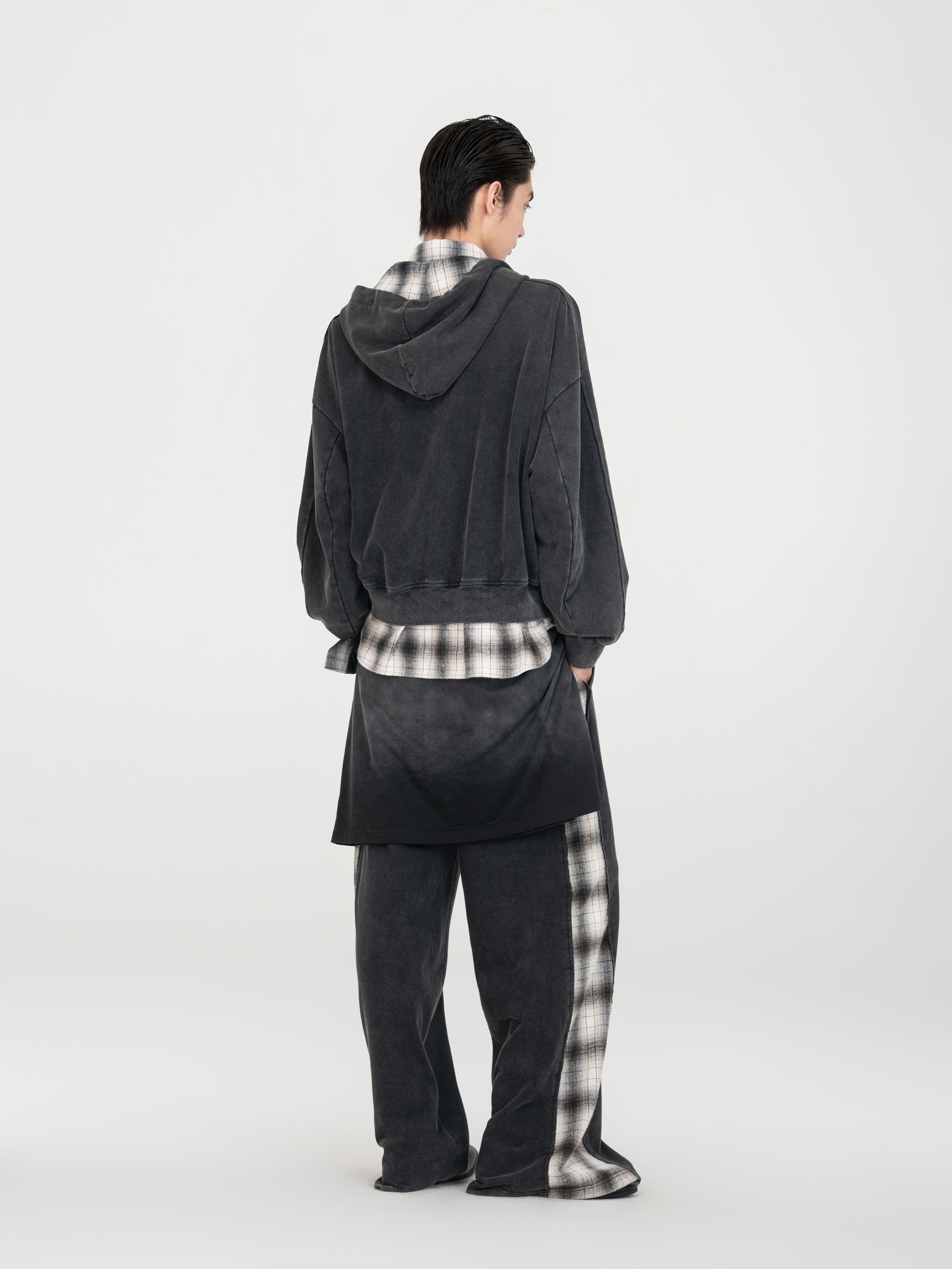 BLACK TWO-IN-ONE HOODIE