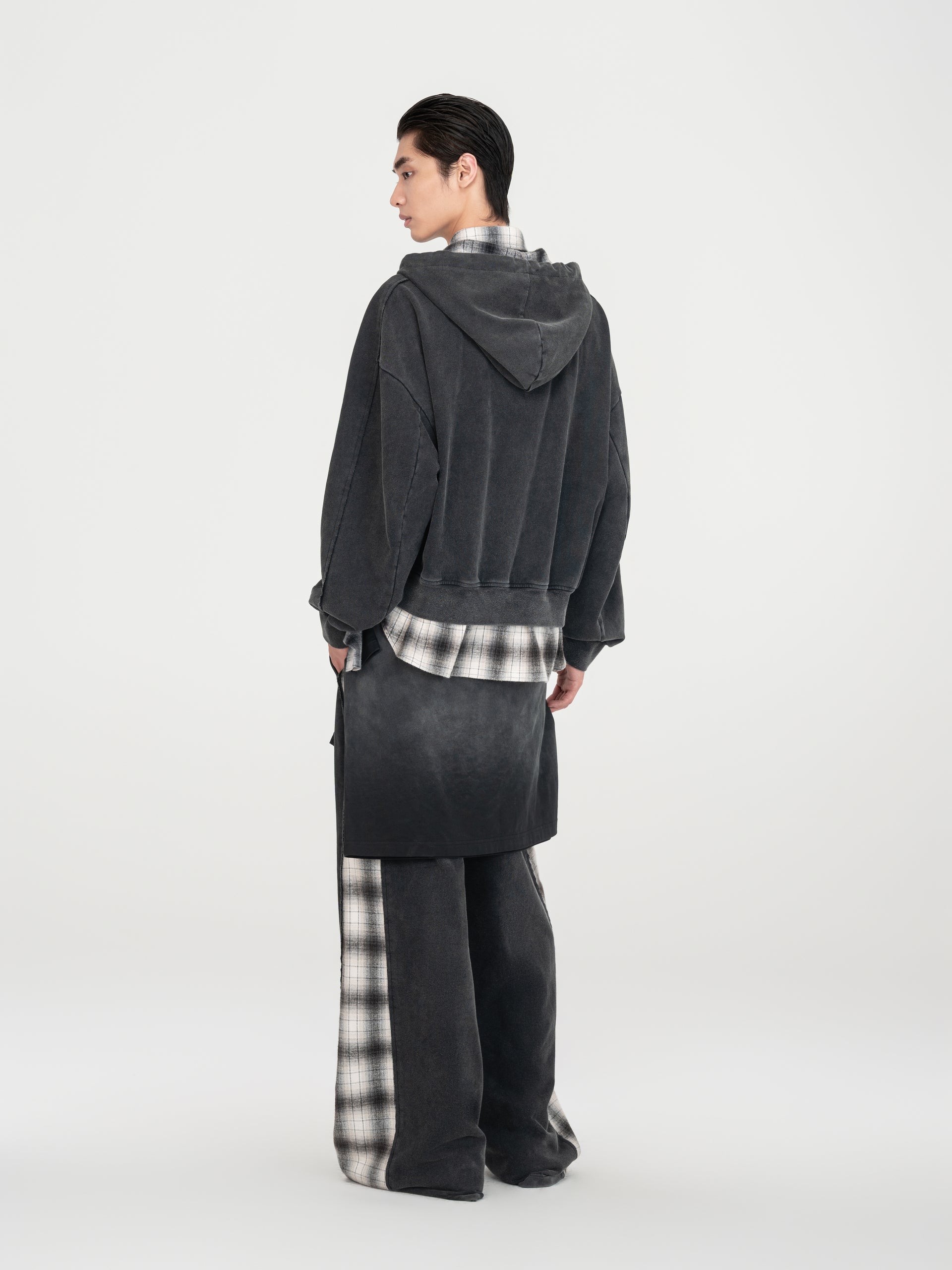 BLACK TWO-IN-ONE HOODIE