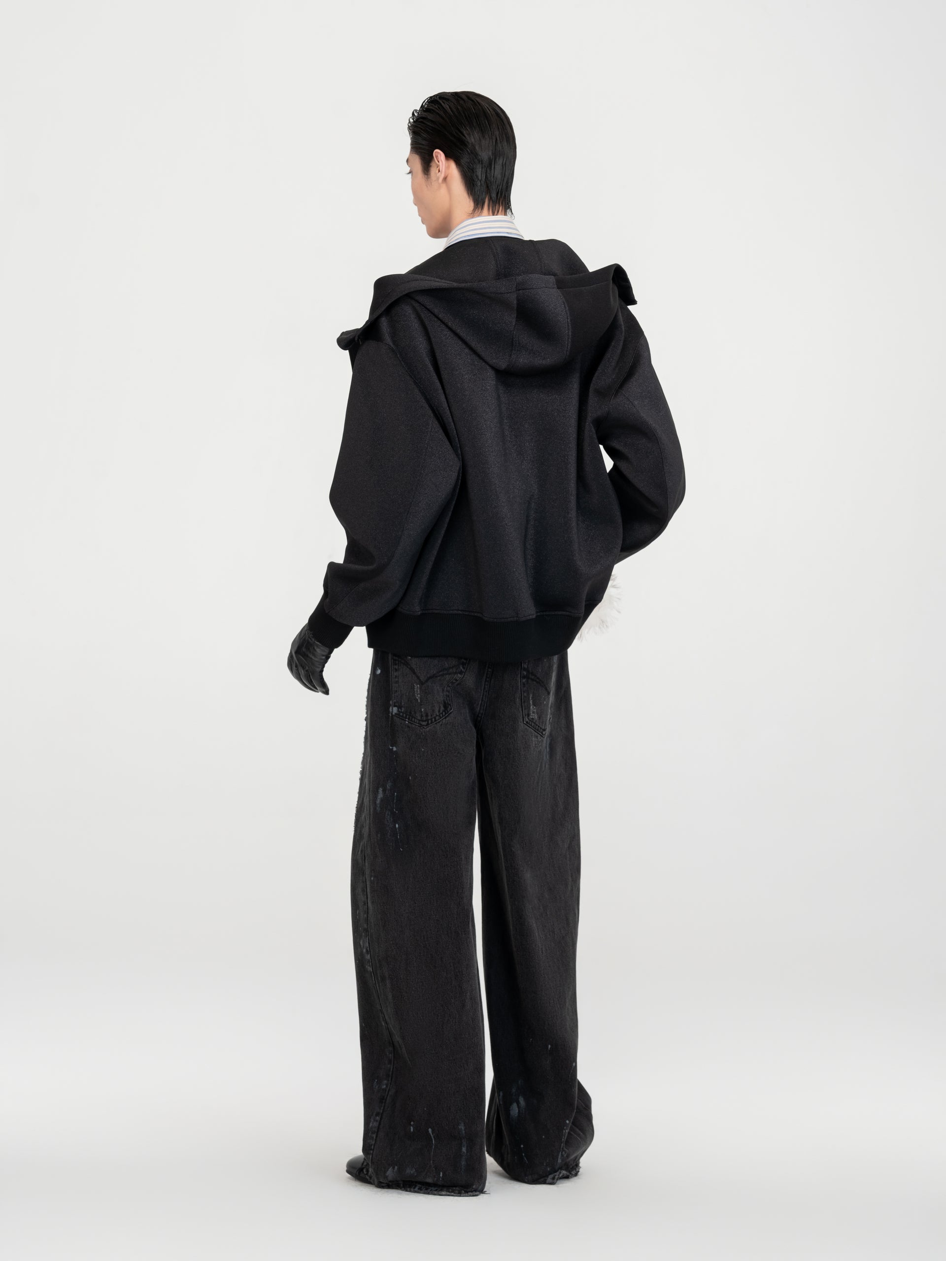 BLACK SUBTLE SHIMMER HOODIE