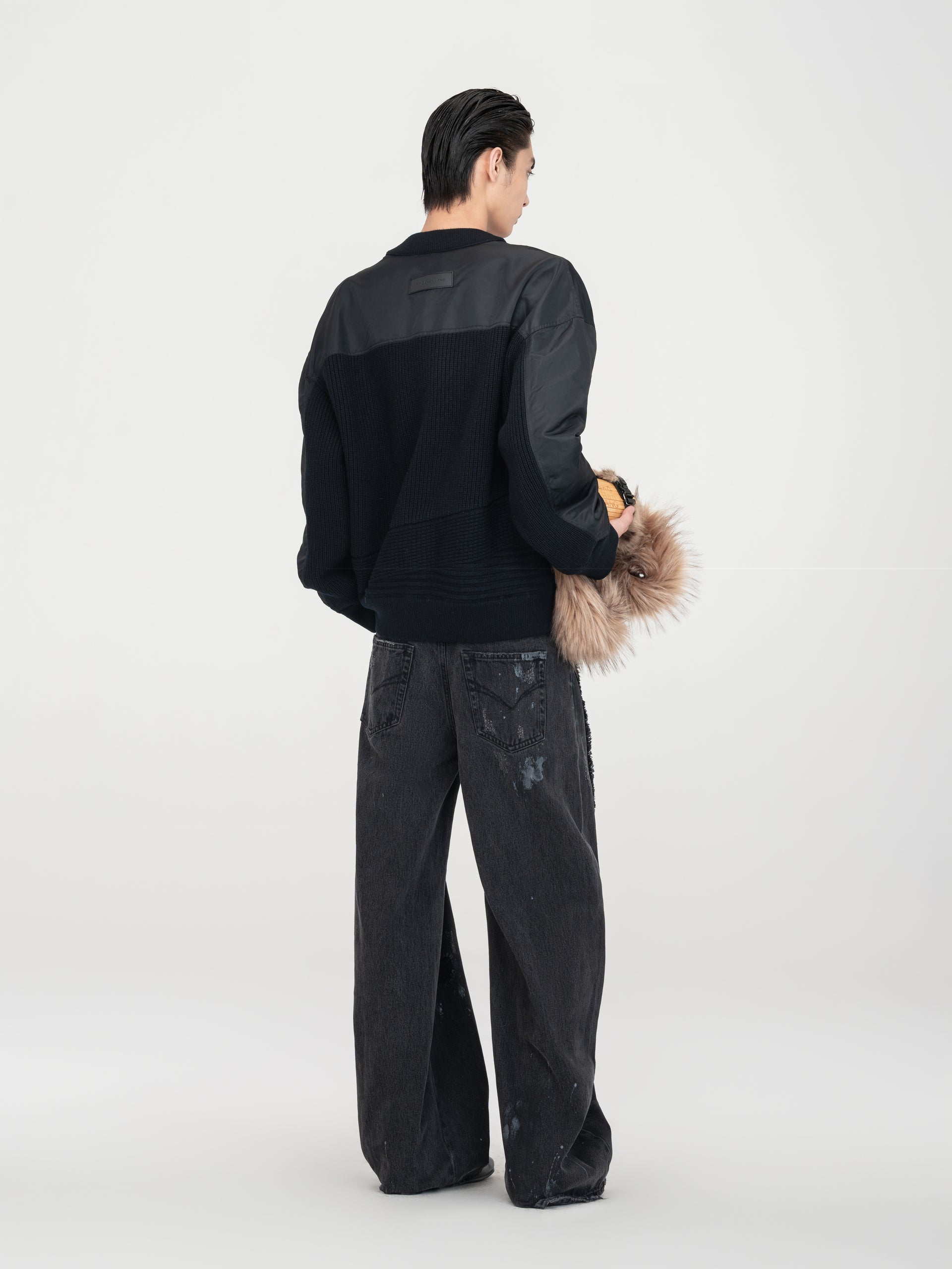 PATCHWORK NYLON UTILITY CARDIGAN