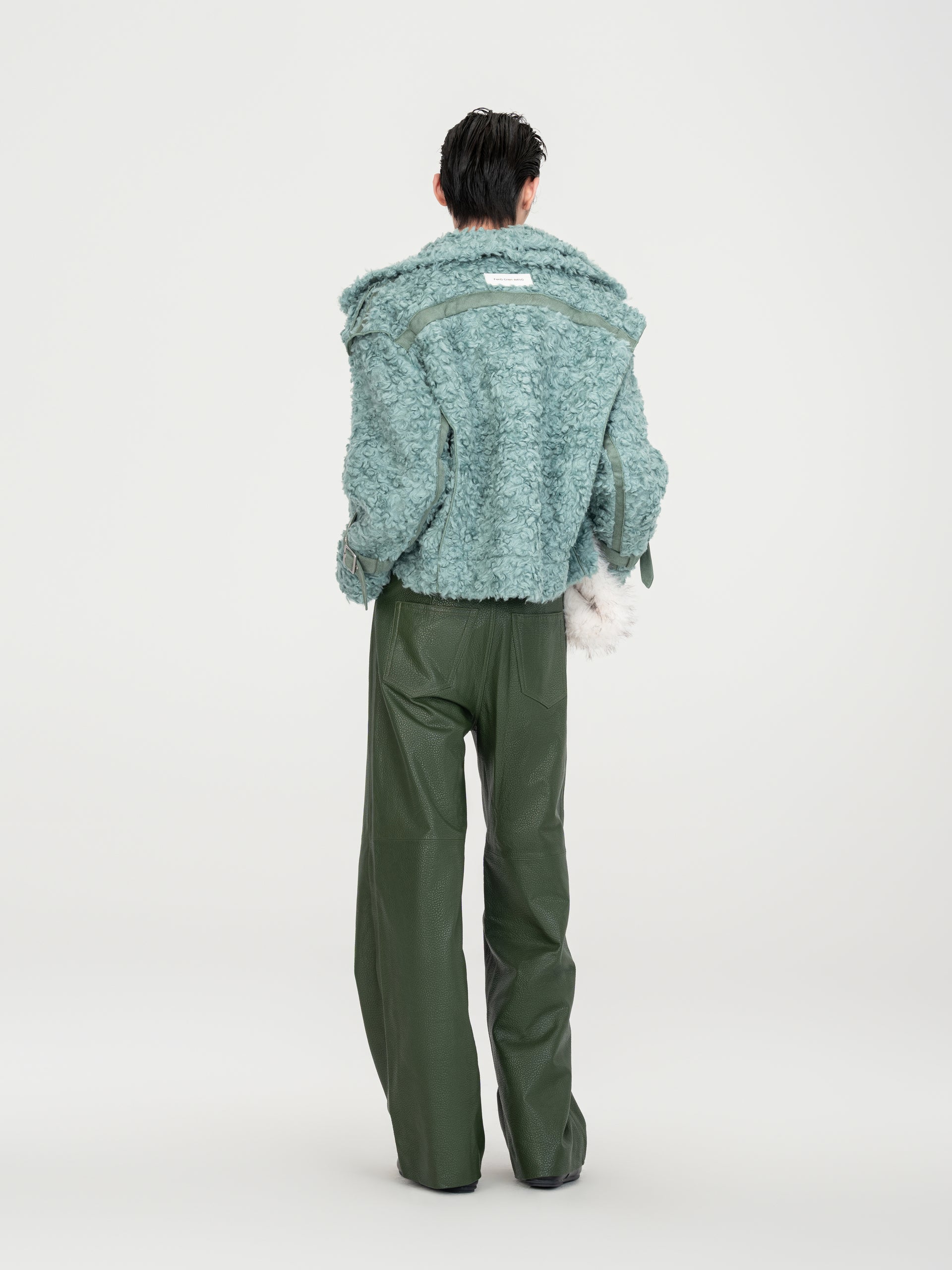 REVERSIBLE FAUX SHEARLING DOUBLE-COLLAR JACKET