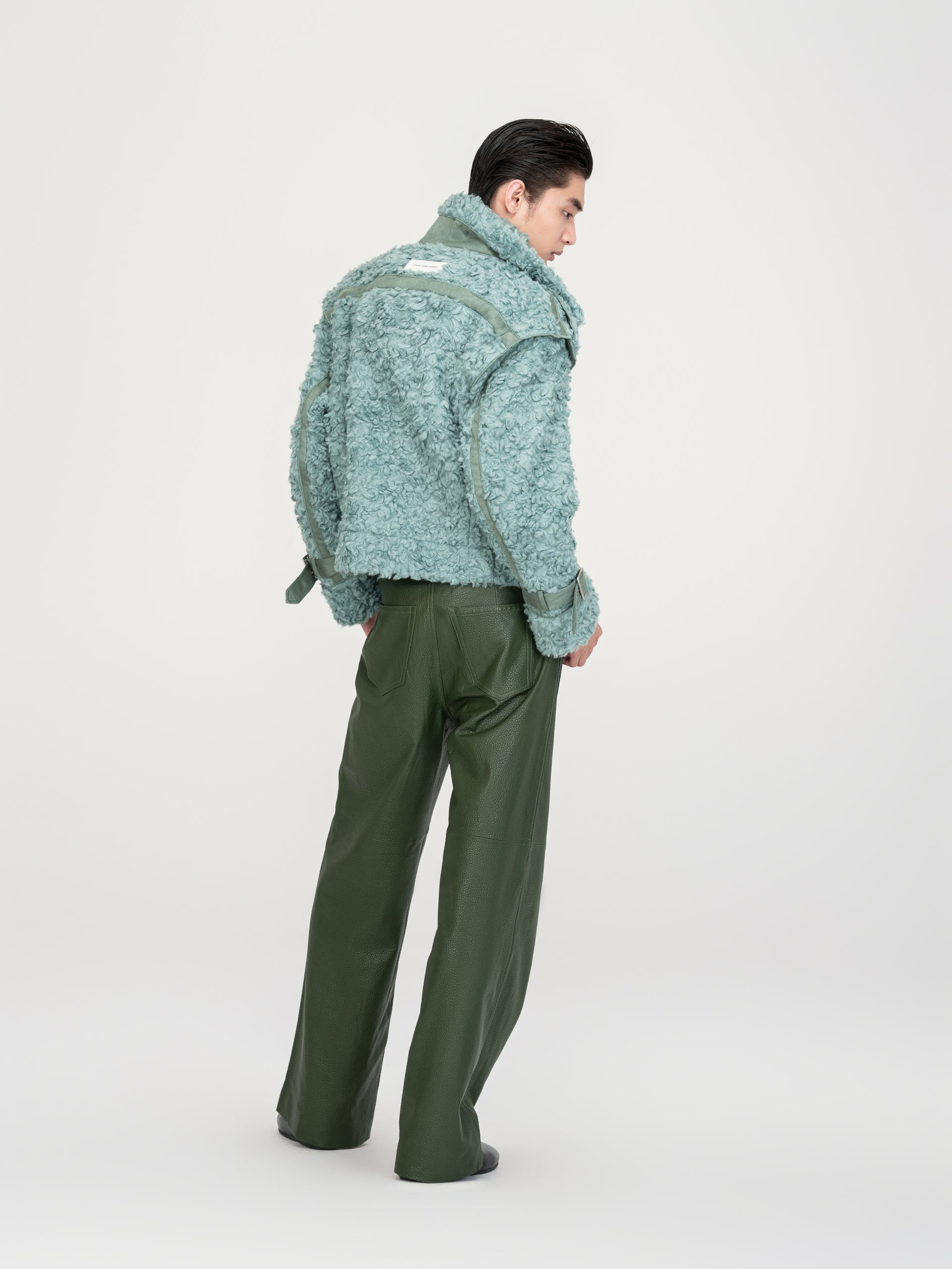 REVERSIBLE FAUX SHEARLING DOUBLE-COLLAR JACKET