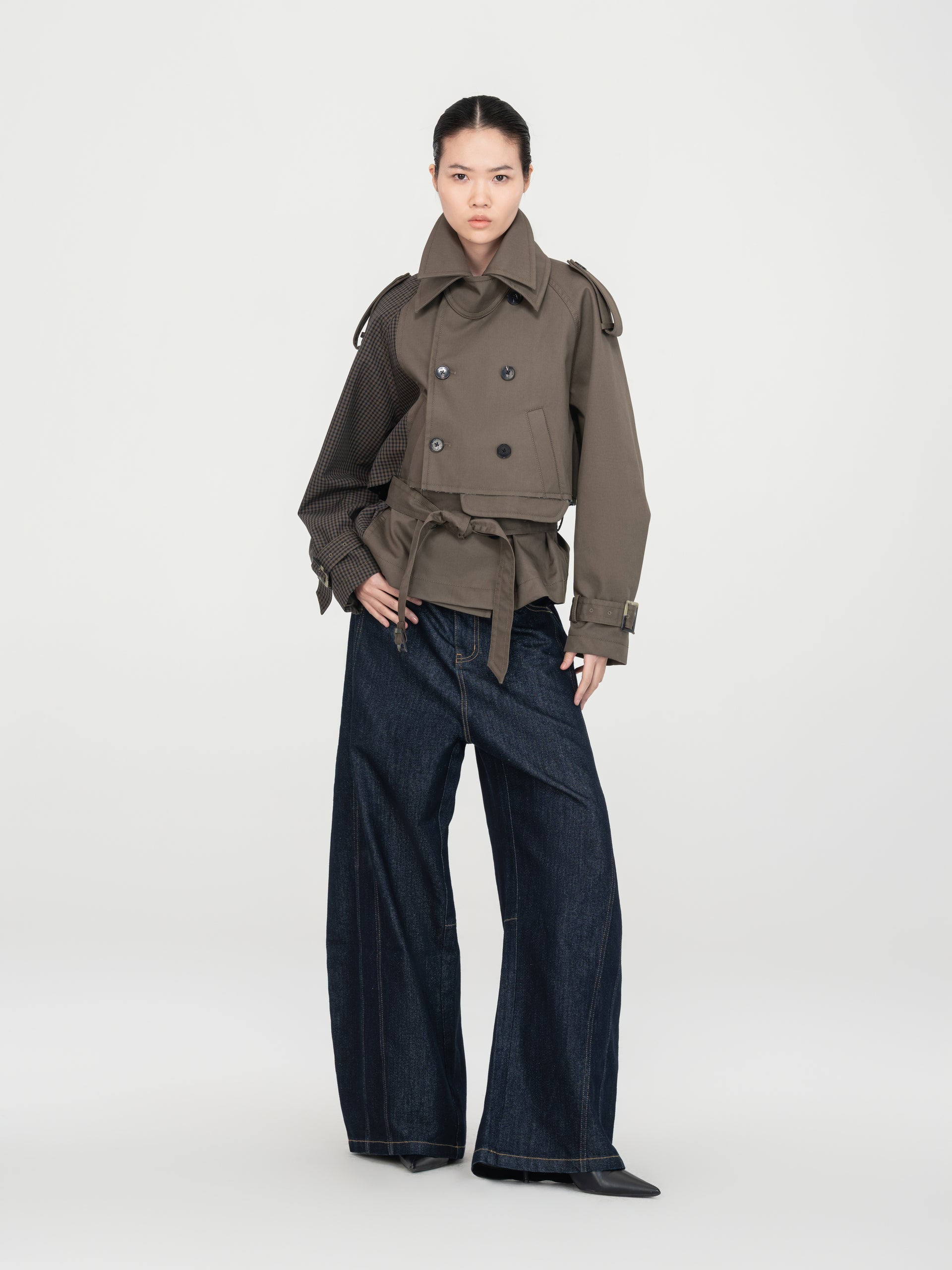 DECONSTRUCTED SHORT TRENCH COAT