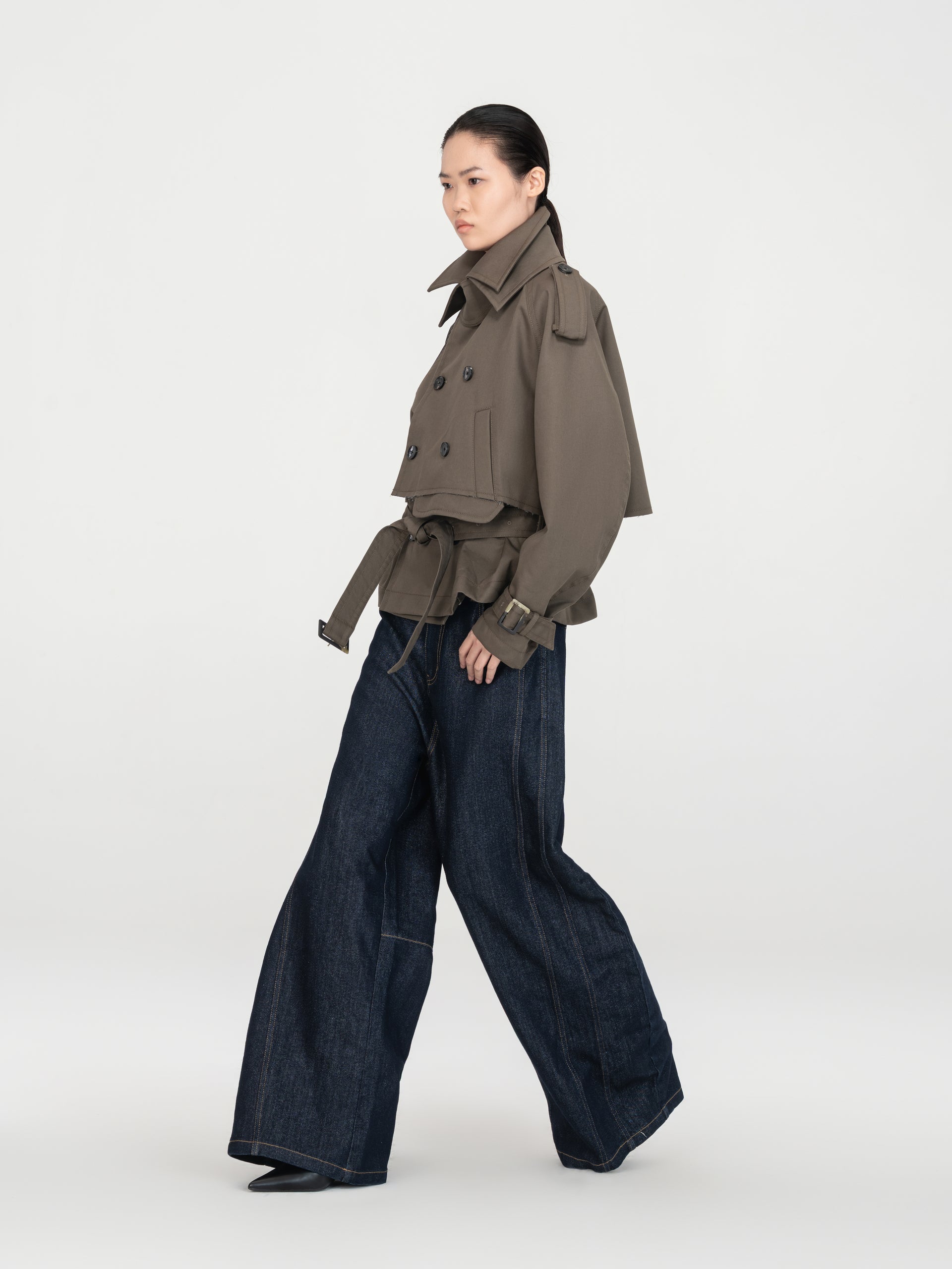 DECONSTRUCTED SHORT TRENCH COAT