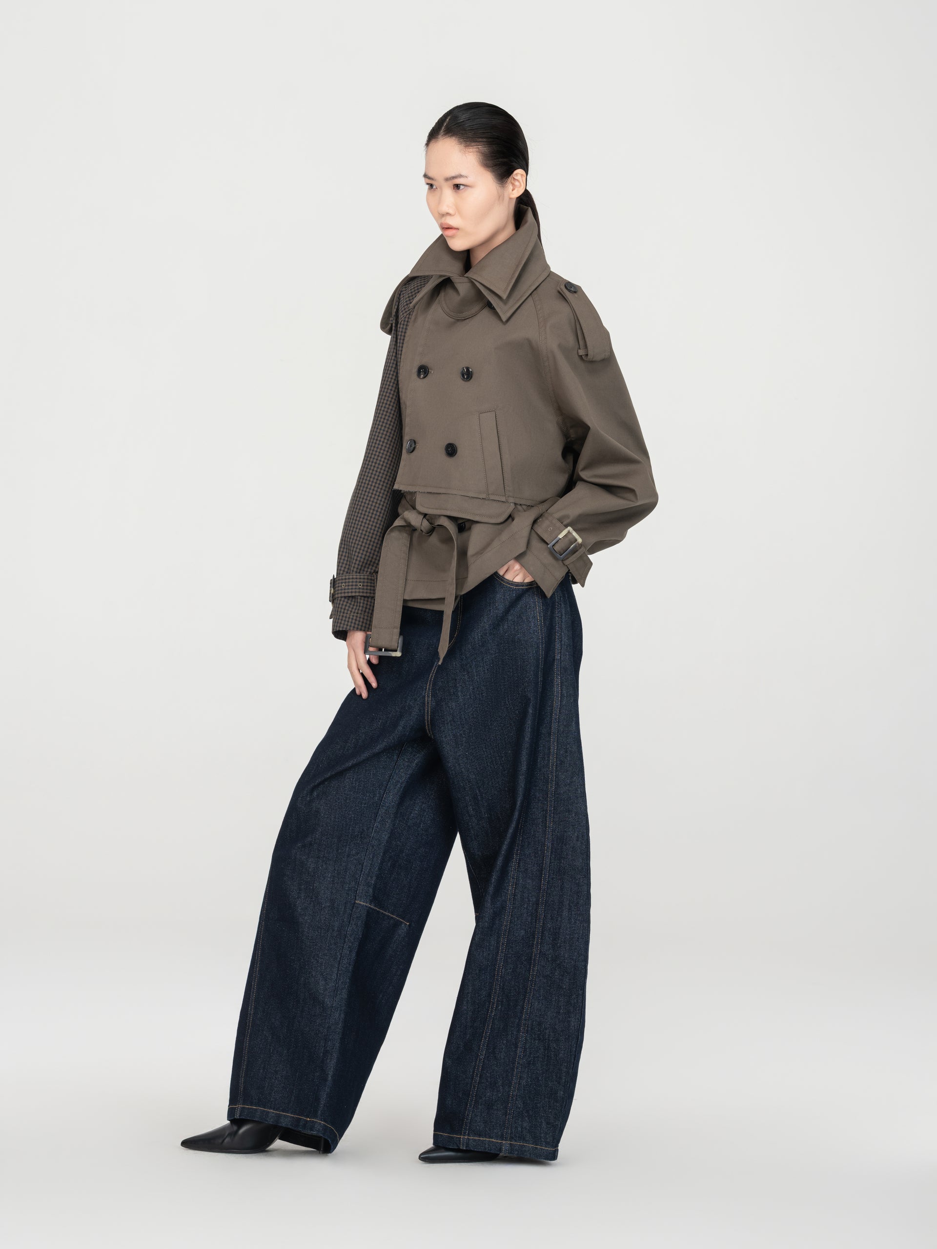 DECONSTRUCTED SHORT TRENCH COAT