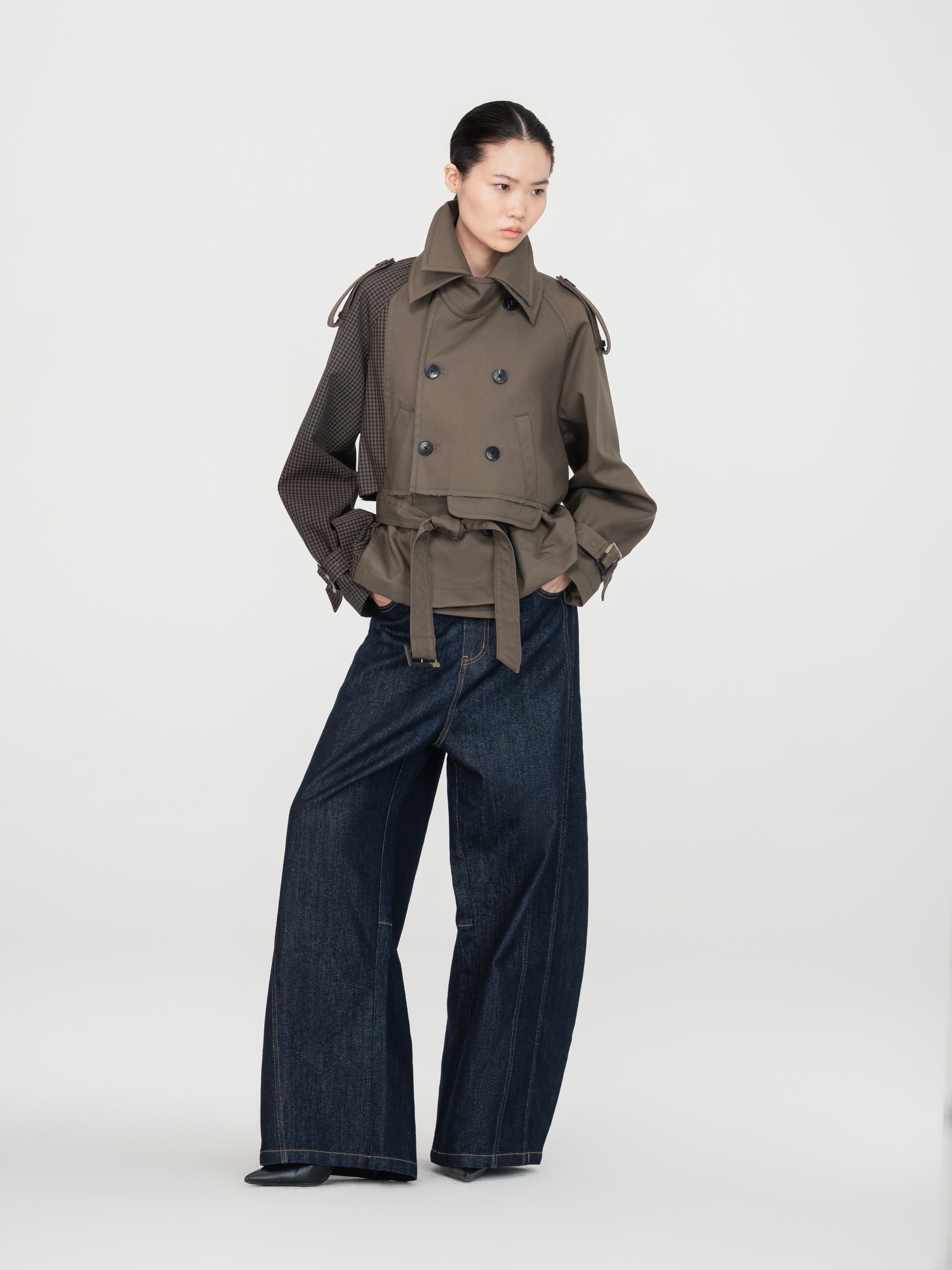 DECONSTRUCTED SHORT TRENCH COAT