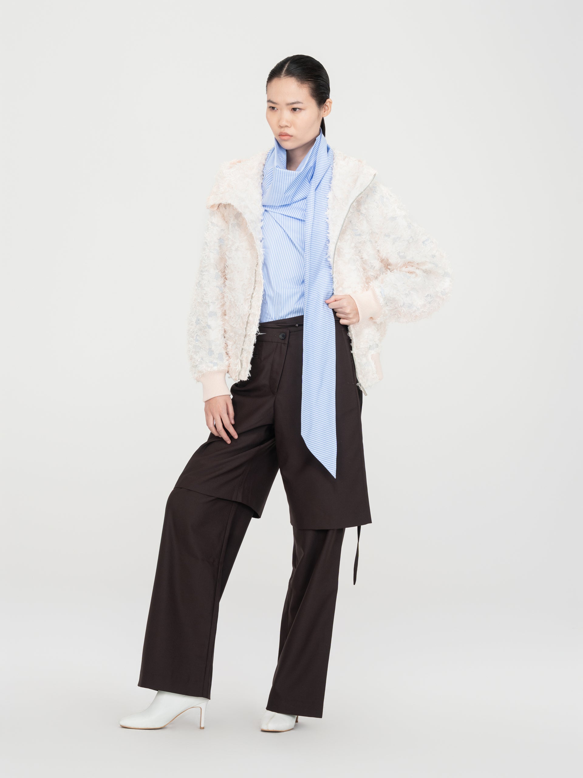 DARK BROWN 2-IN-1 TROUSERS