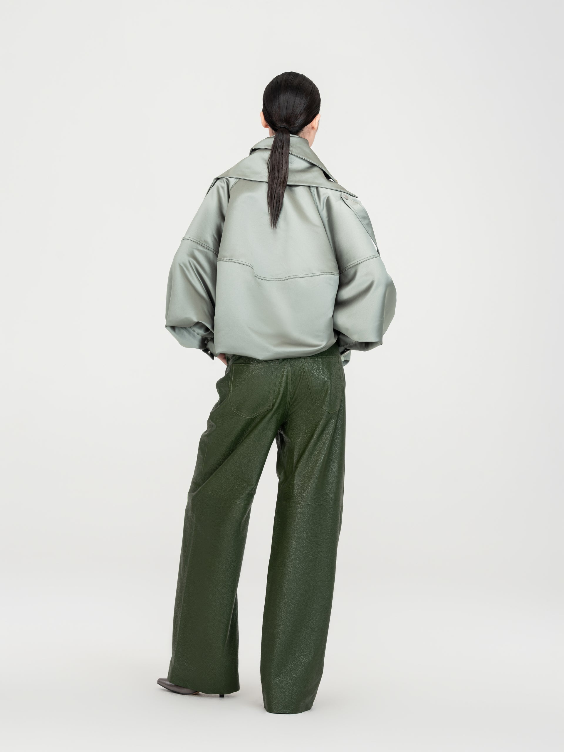 STRAIGHT-LEG CASUAL LEATHER PANTS