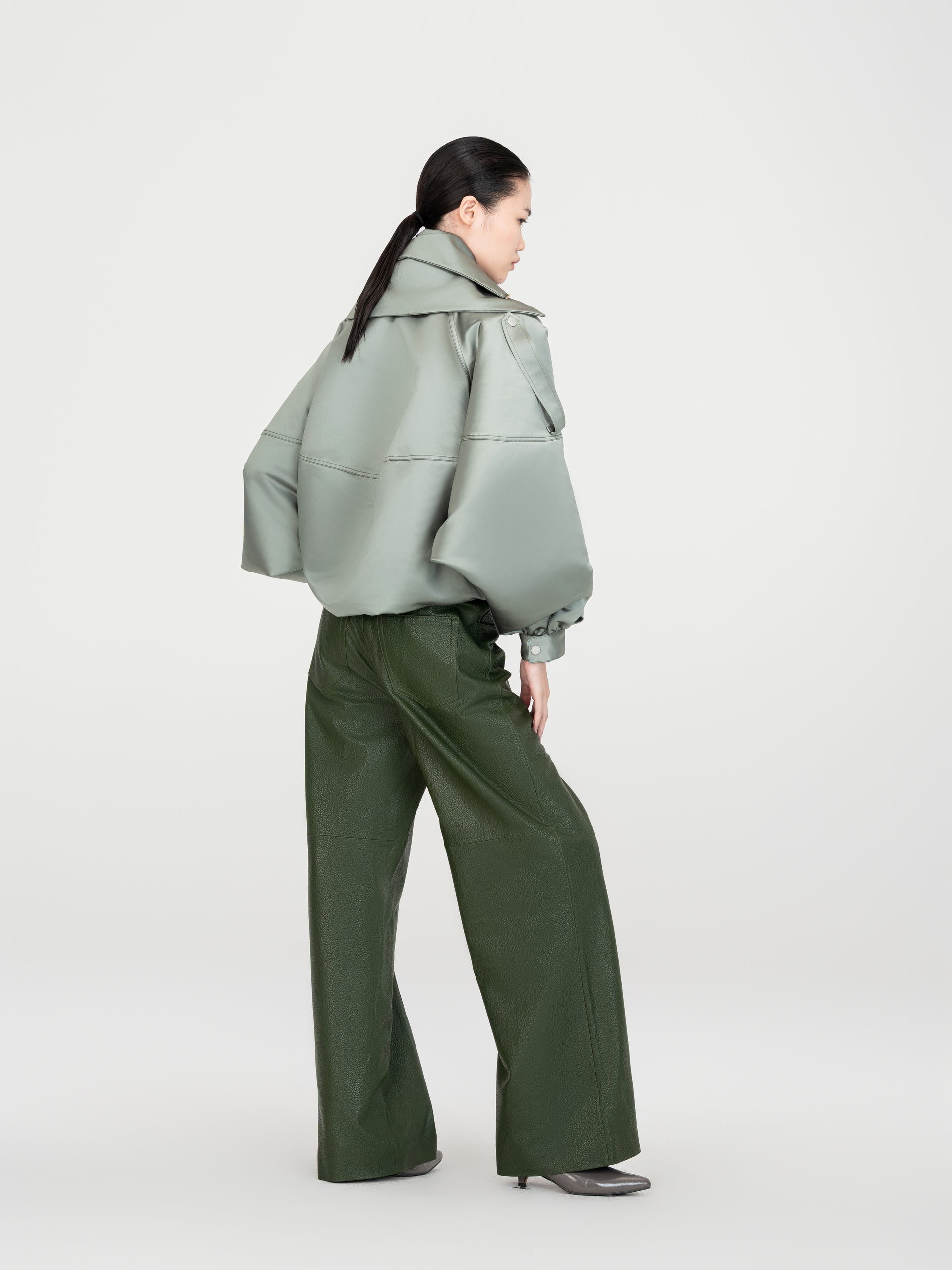 STRAIGHT-LEG CASUAL LEATHER PANTS