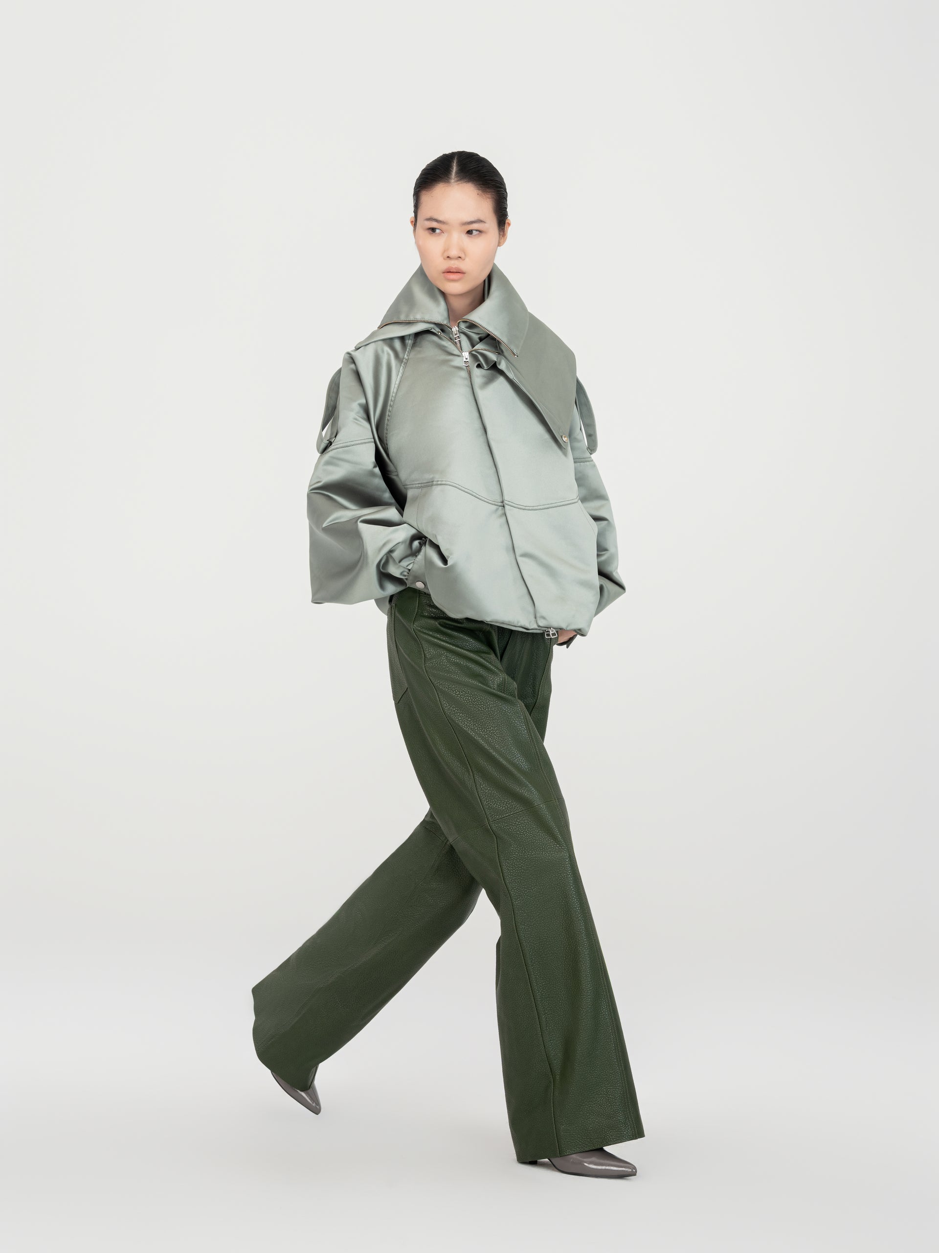 STRAIGHT-LEG CASUAL LEATHER PANTS