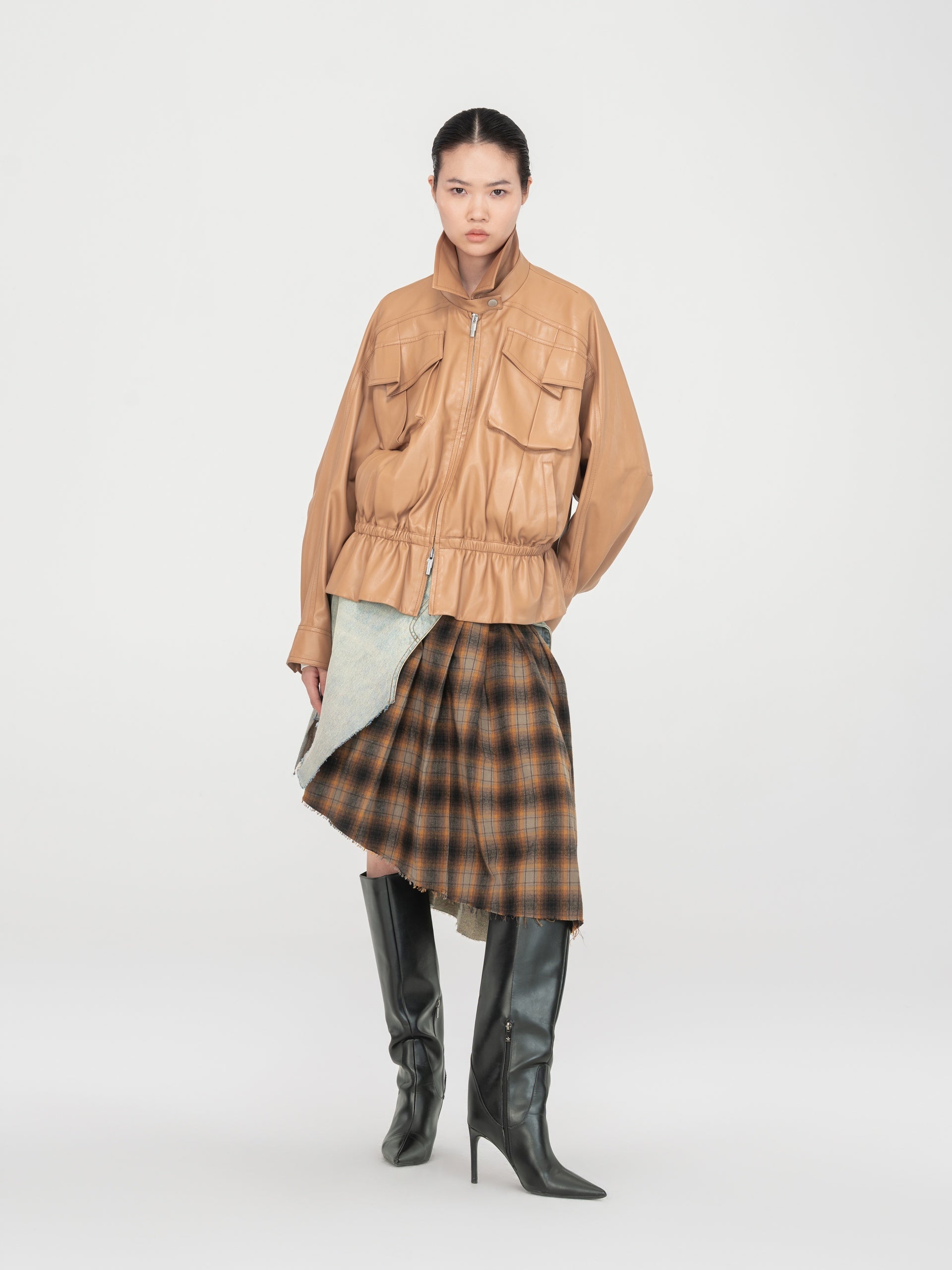 KHAKI ELASTIC WAIST JACKET