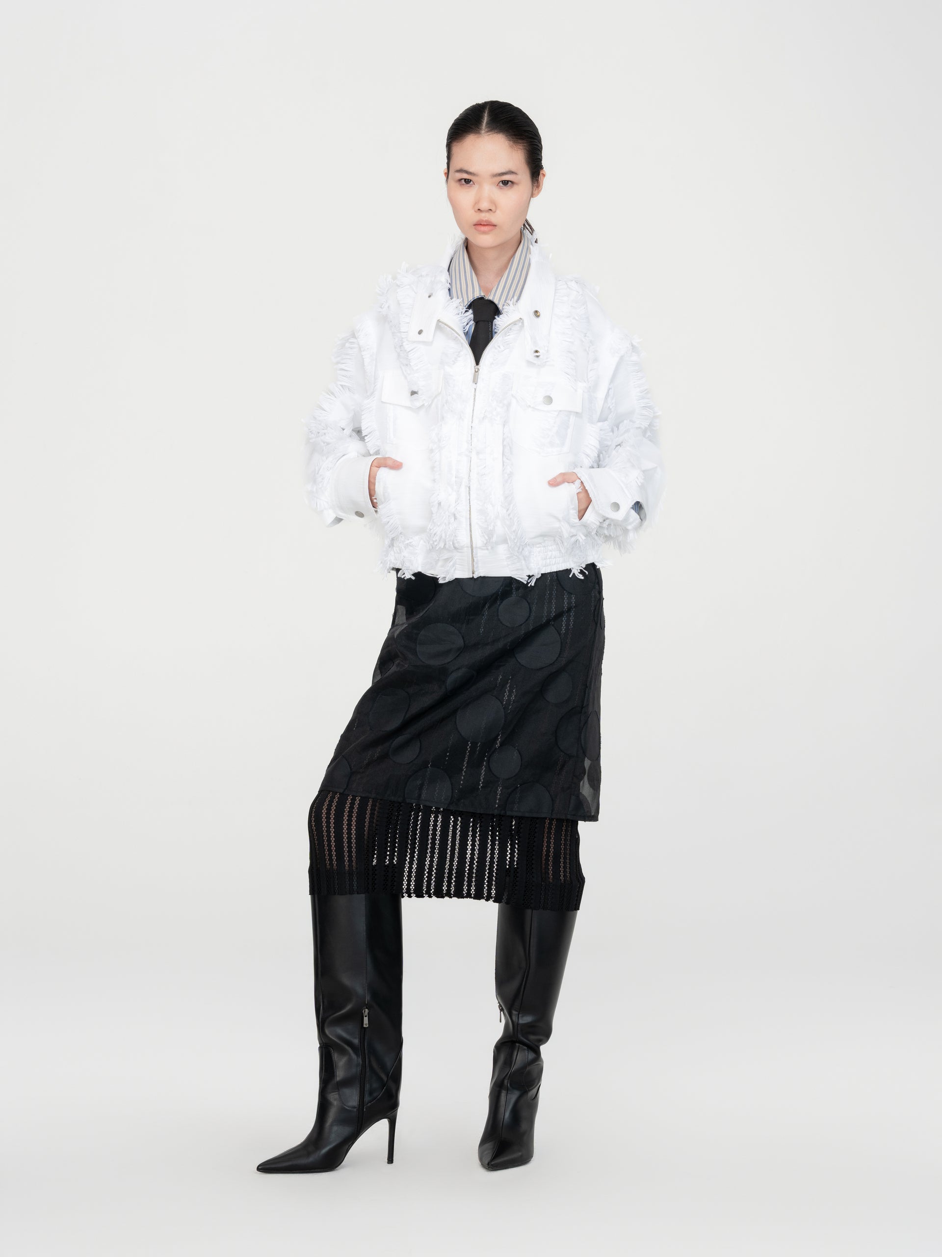 WHITE FRINGED JACKET