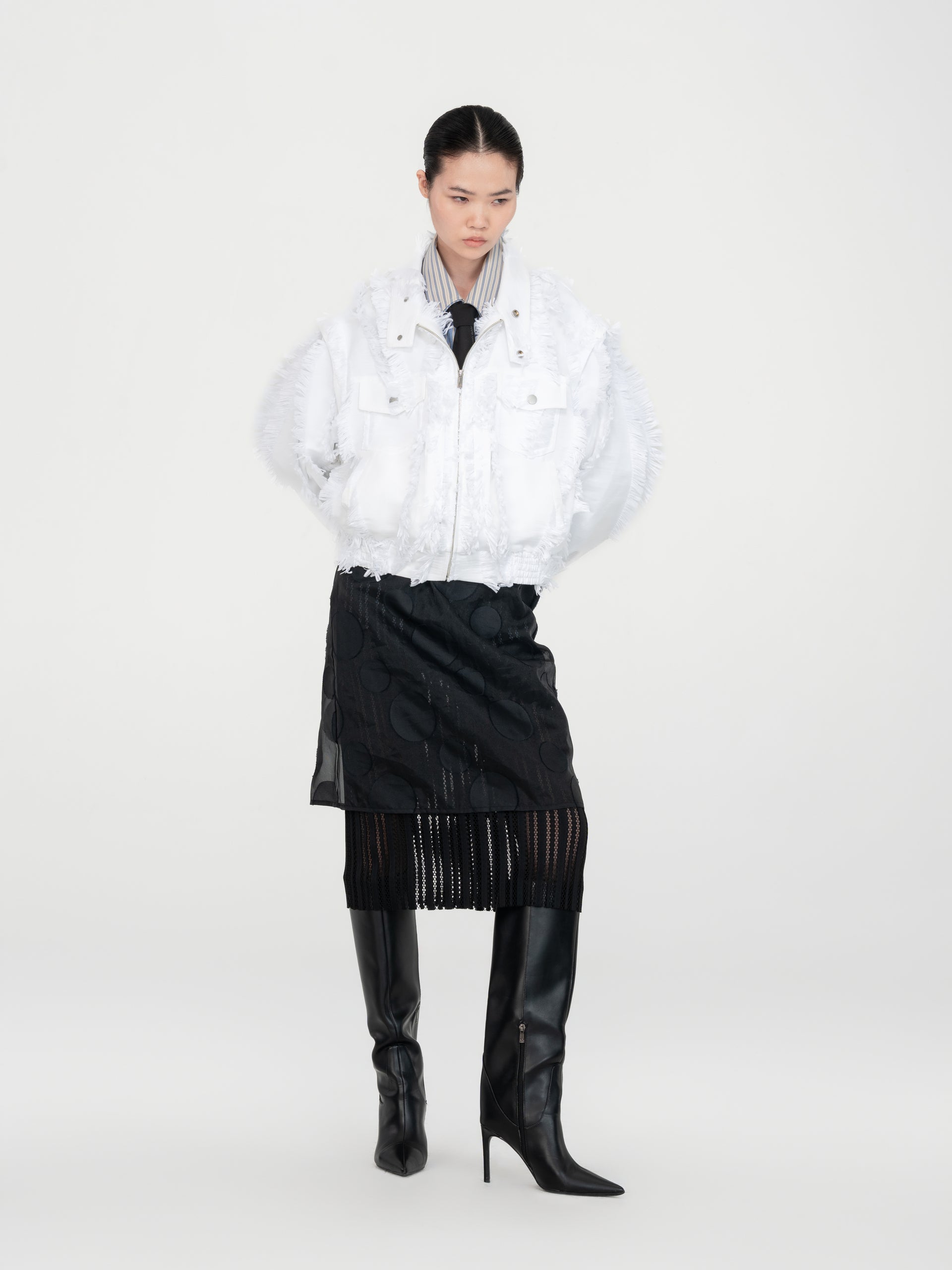 WHITE FRINGED JACKET