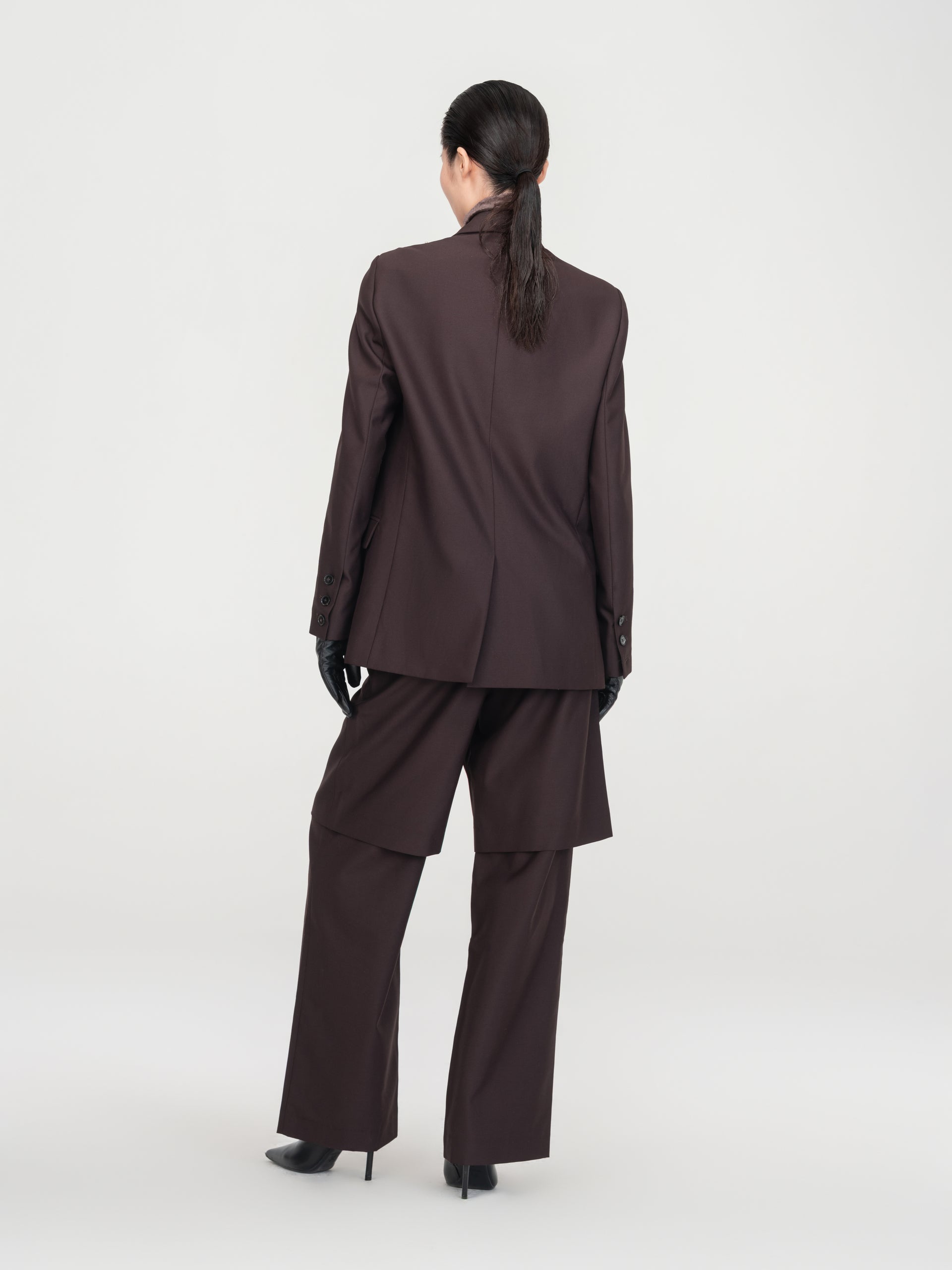 BROWN ZIP BLAZER