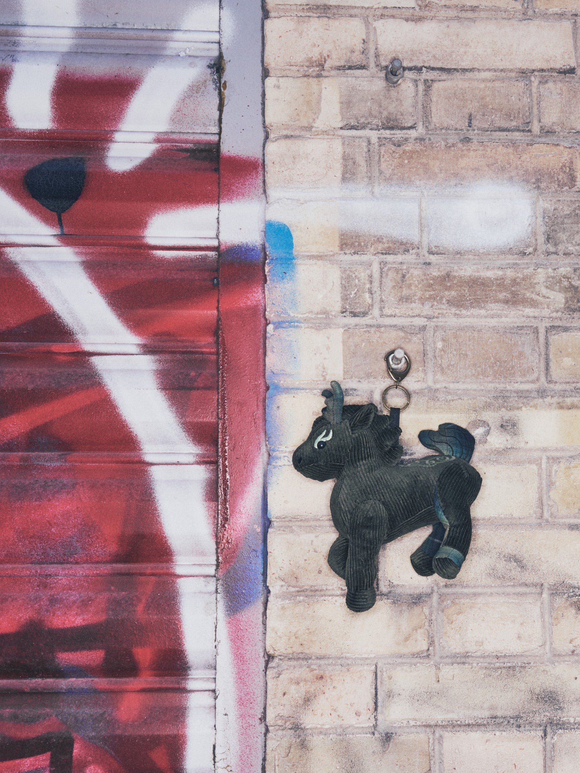 CORDUROY-AND-PLAID PATCHWORKED LONGMA