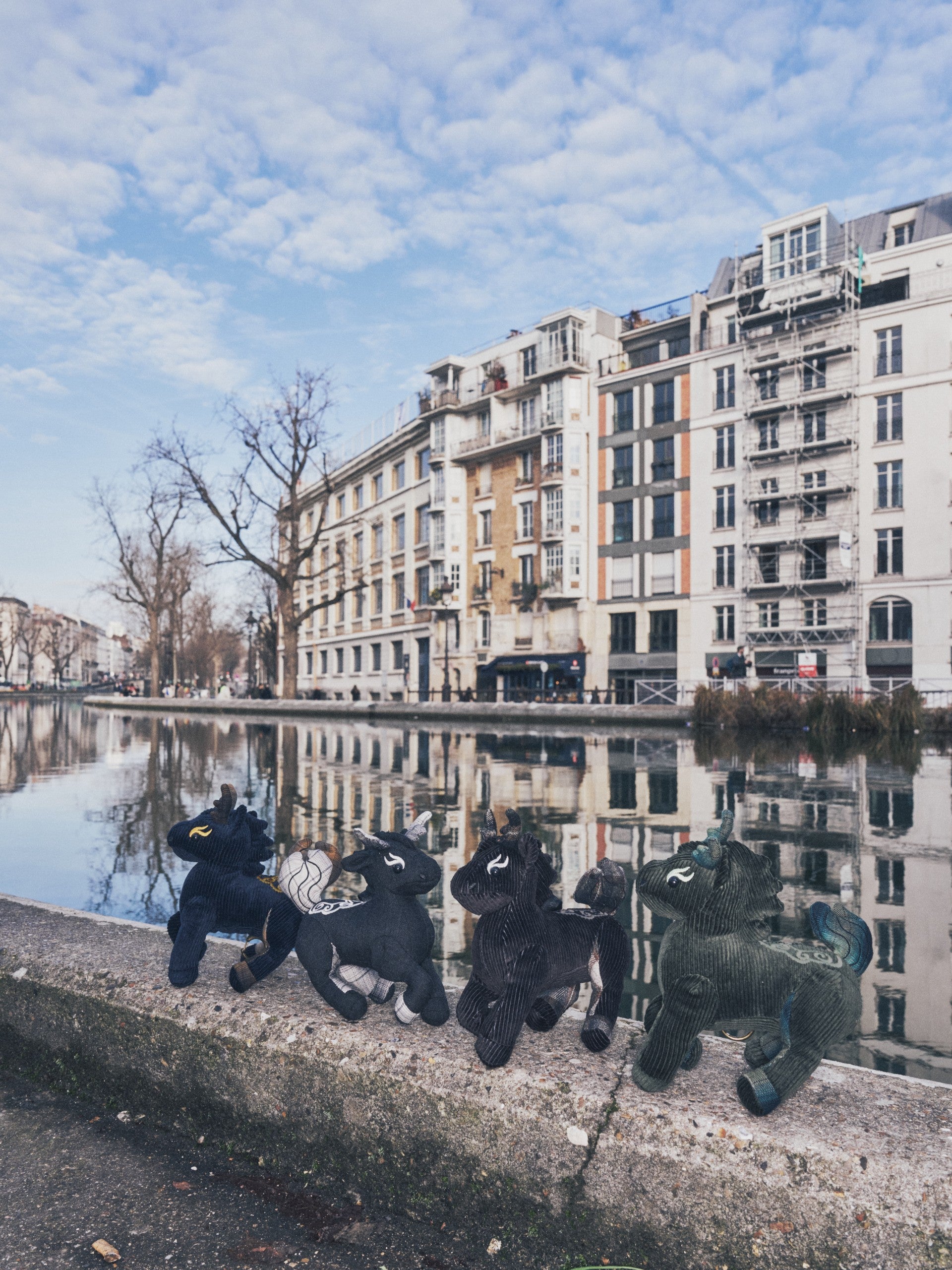 CORDUROY-AND-PLAID PATCHWORKED LONGMA