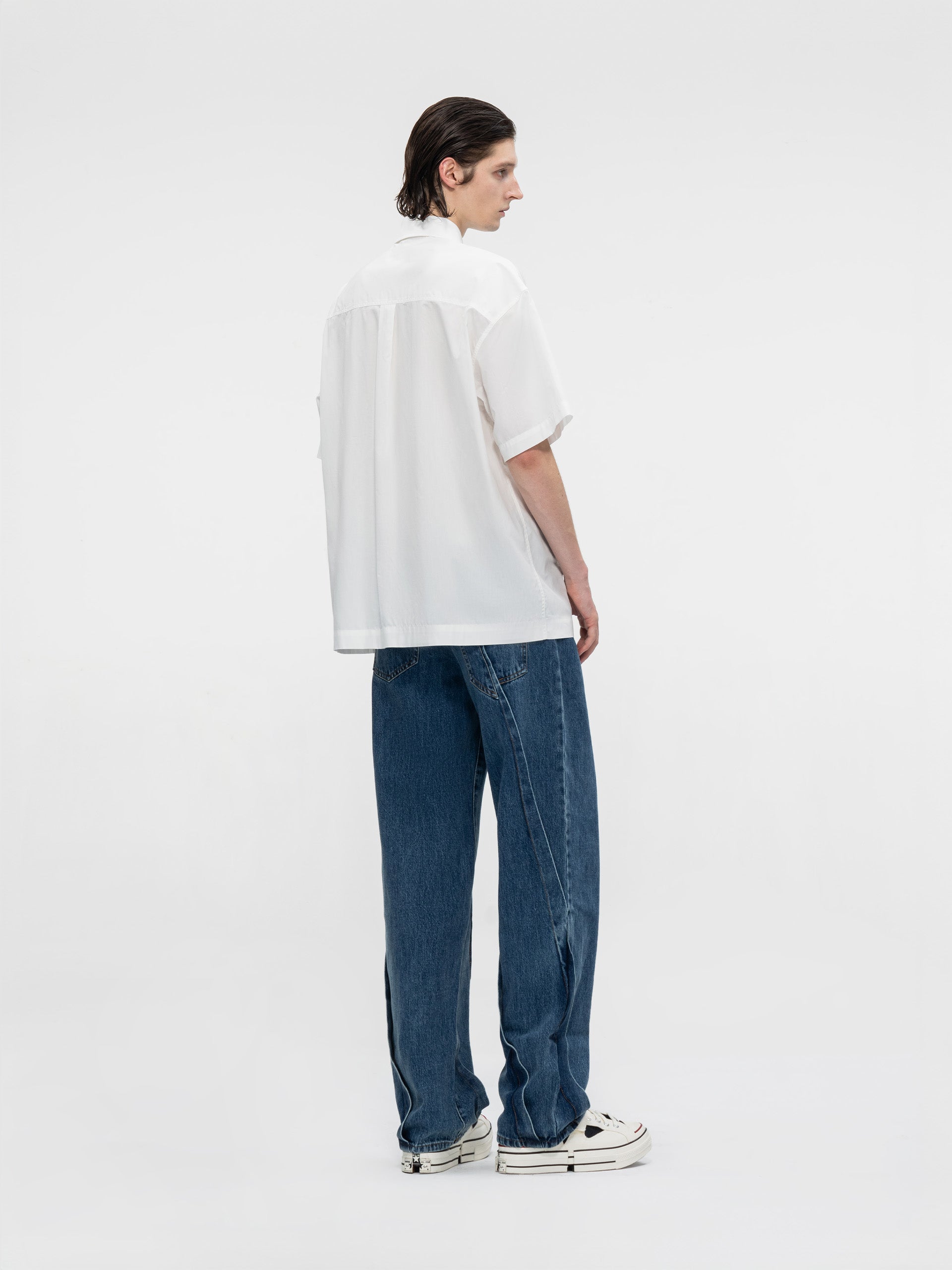 OFFSET-PRINTED PLANT-DYED SHORT-SLEEVED SHIRT