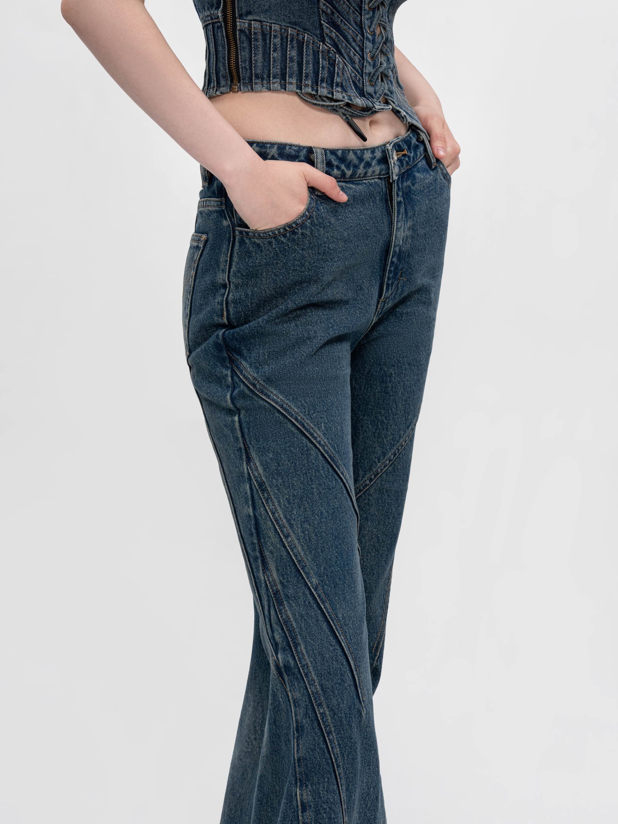 FLARED DENIM JEANS