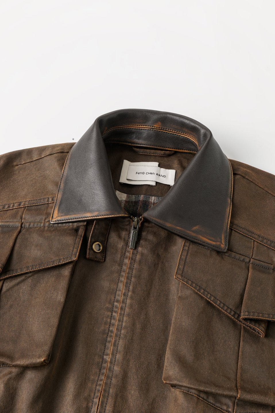 BROWN ELASTIC WAIST JACKET