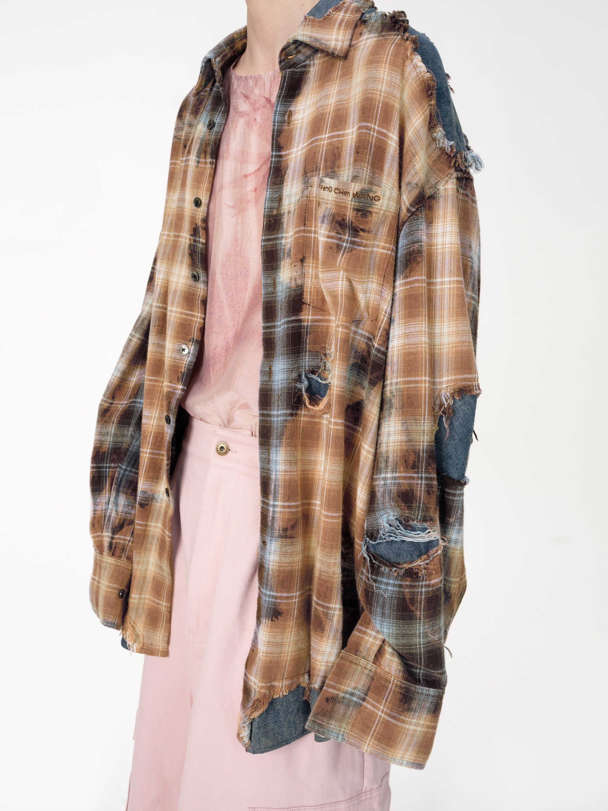 LONG SLEEVE SHIRT IN DECAYED CHECK - Feng Chen Wang