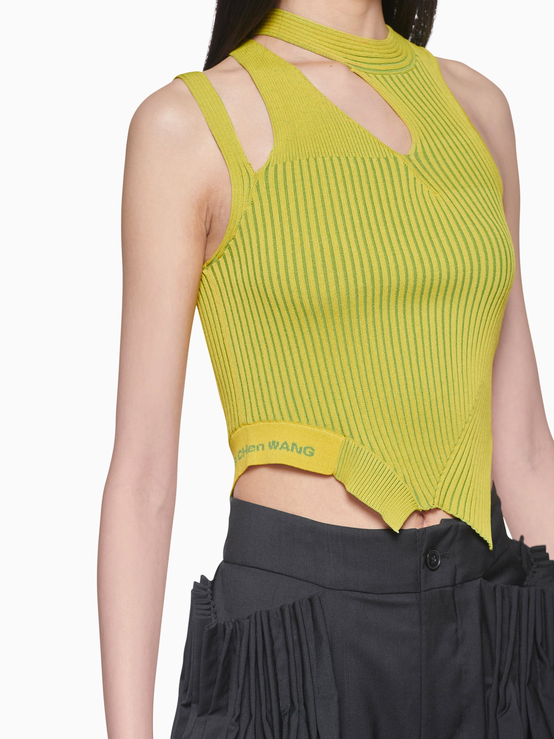 CUT AWAY RIBBED KNIT