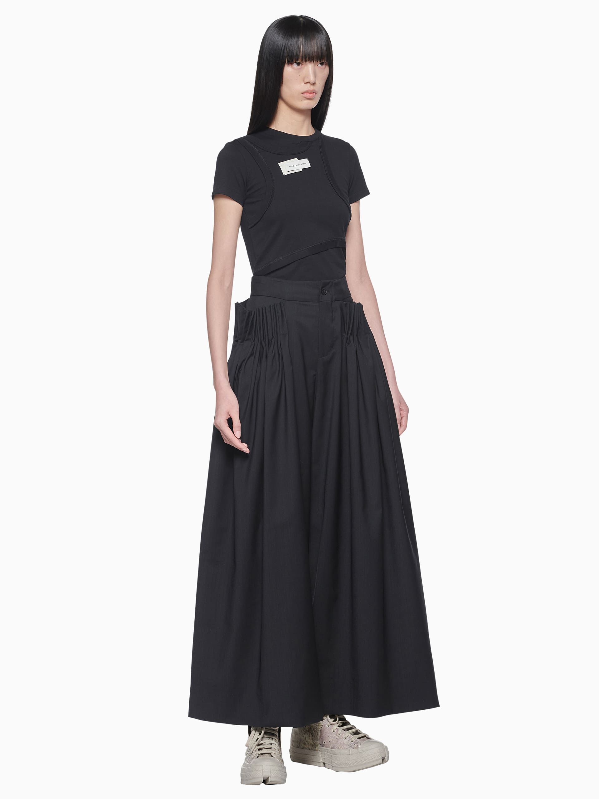 PLEATED WIDE LEG TROUSER