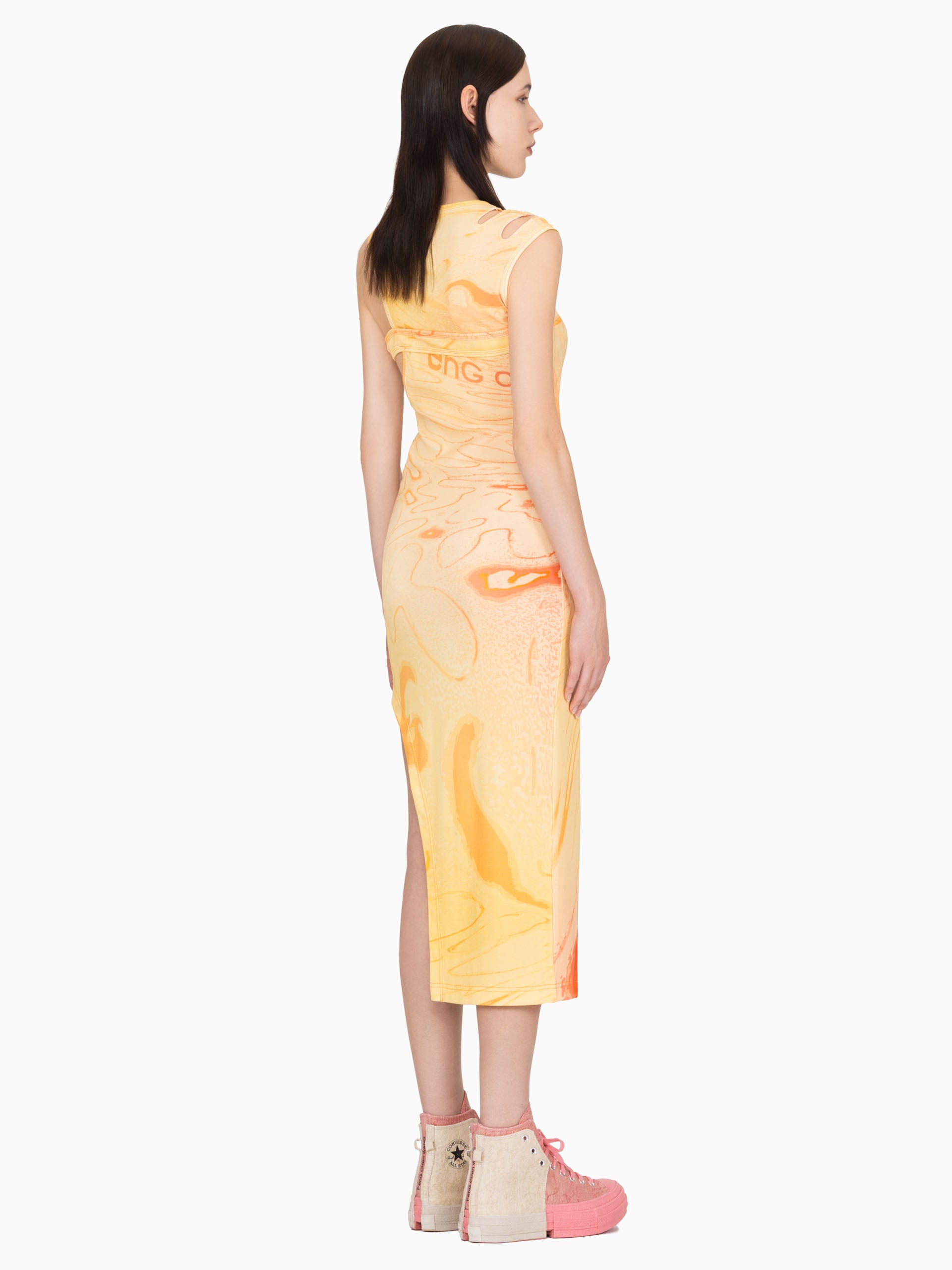 PRINTED KANJI DECONSTRUCTED DRESS